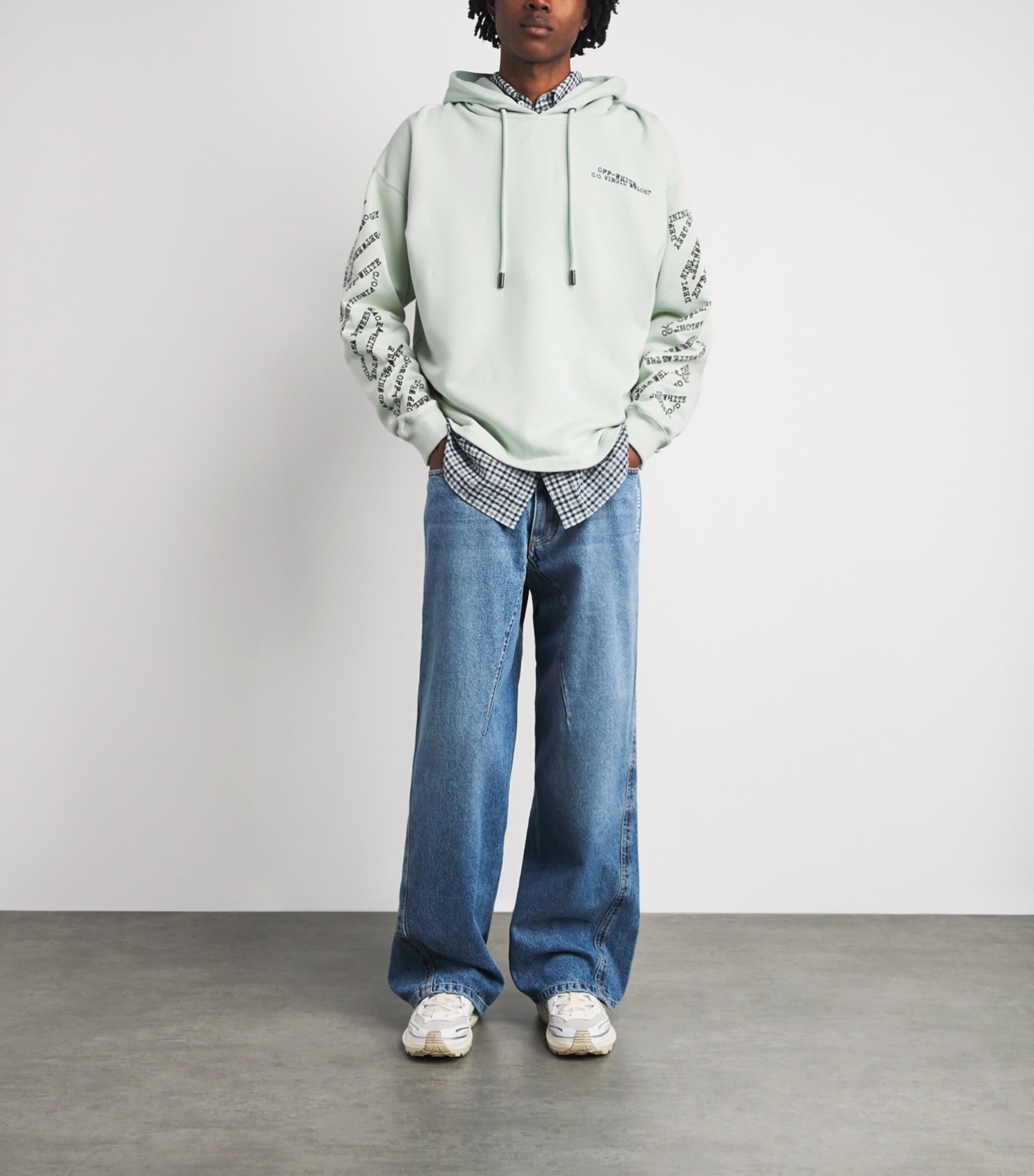 Off-White Mens Arrows Diagonal Hoodie Mint Image 2