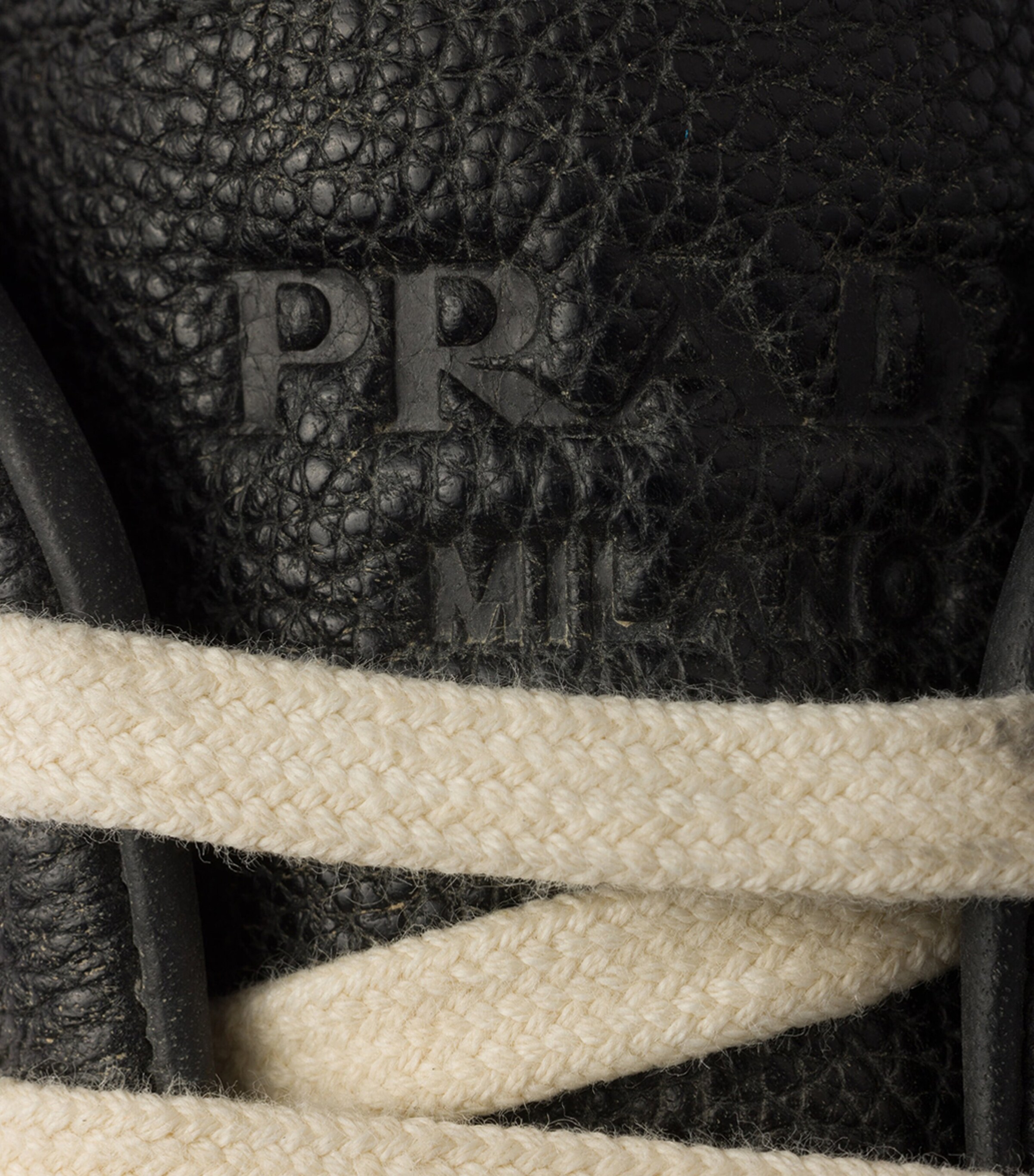 Prada Leather Aged Low-Top Sneakers Image 6