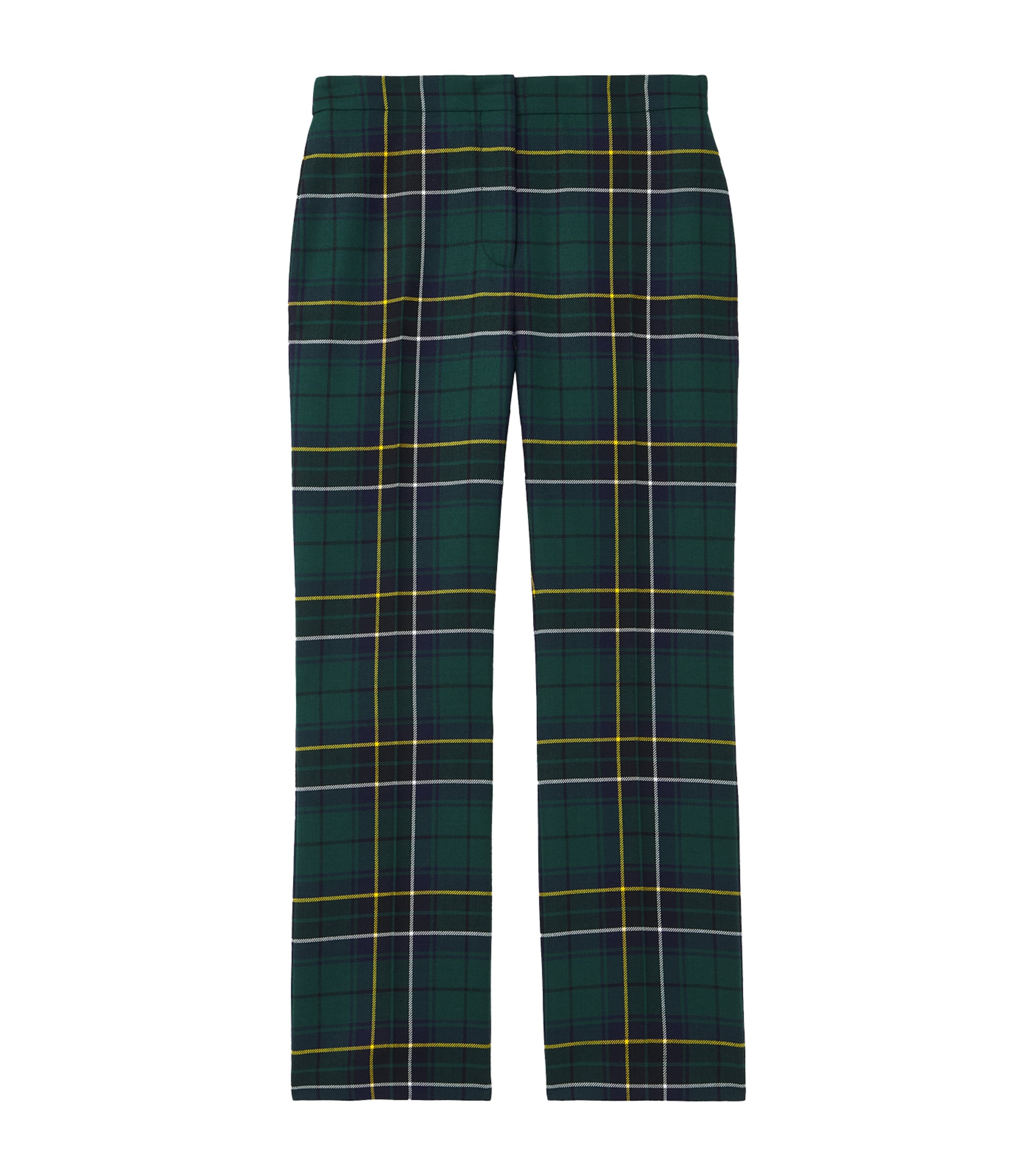 Alexander Mcqueen Wool Tartan Cigarette Trousers In Green