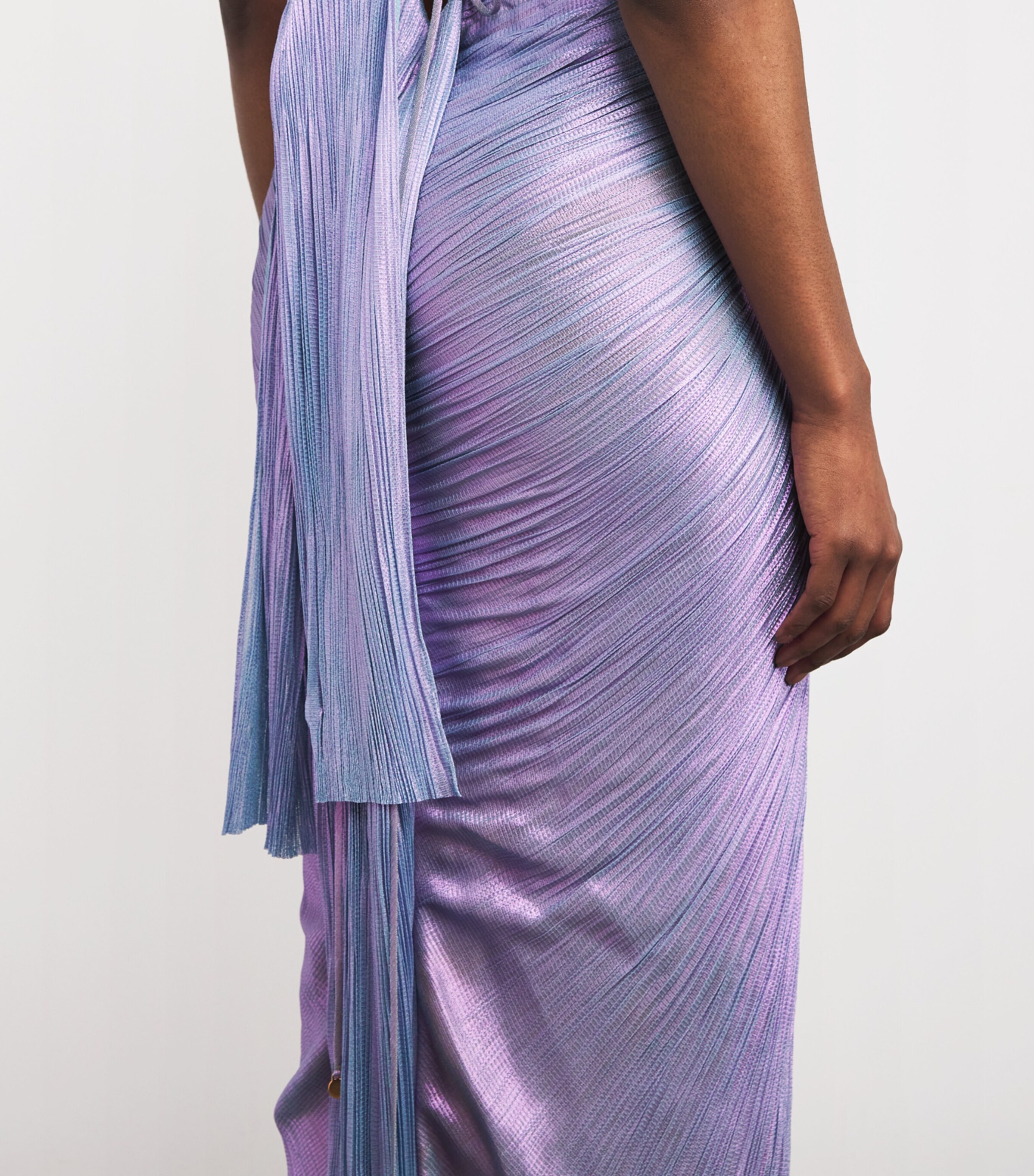 Maria Lucia Hohan Blue Silk Off-The-Shoulder Diella Gown | Harrods US