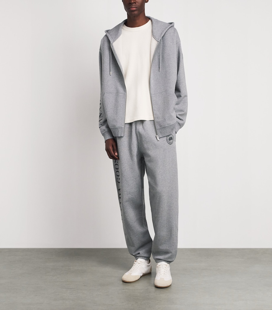 Canada Goose Mens Organic Cotton Printed Rove Sweatpants Stone Heather Image 2