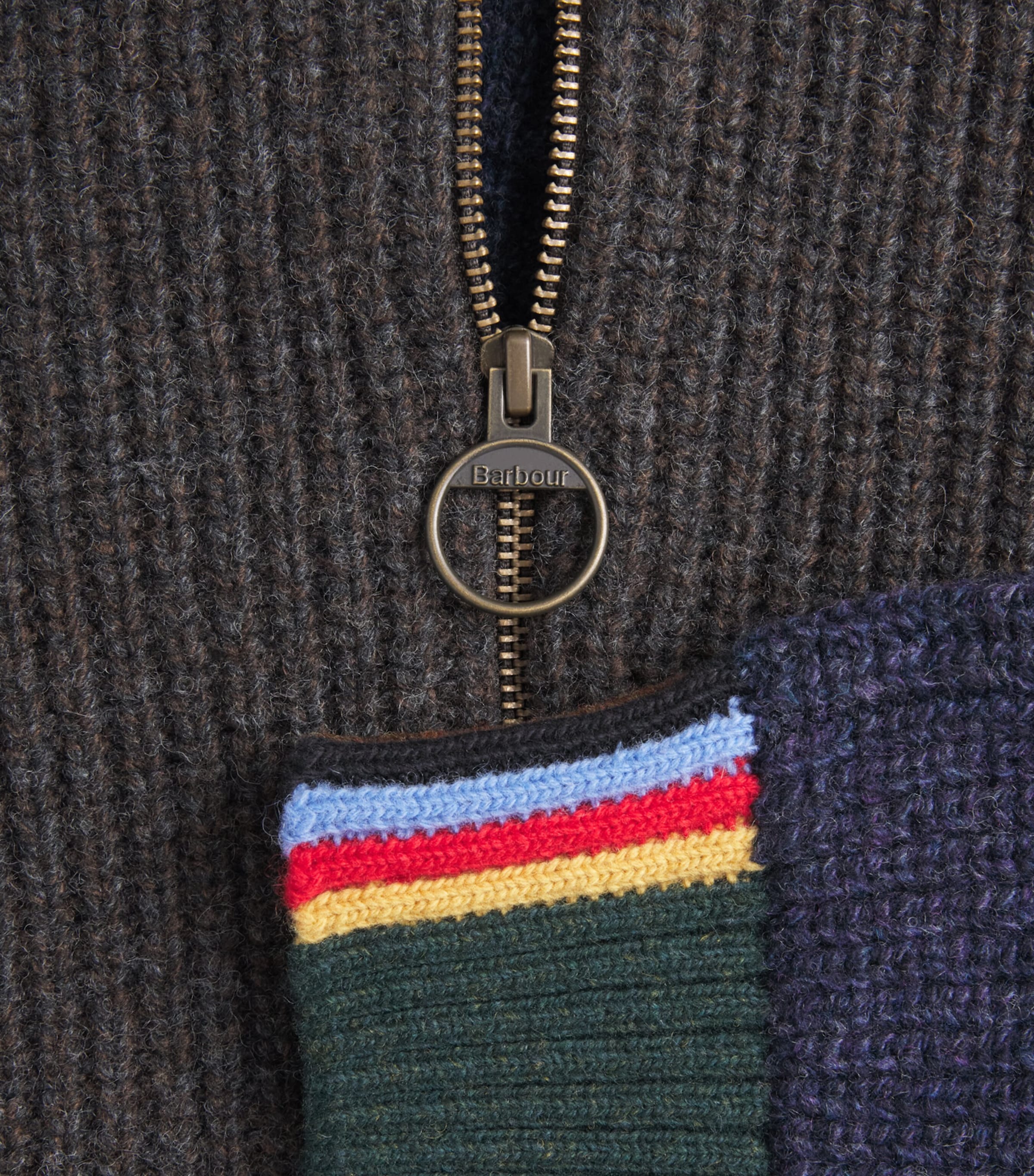 Barbour Mens x Paul Smith Wool Gamefair Cardigan Russet Image 6