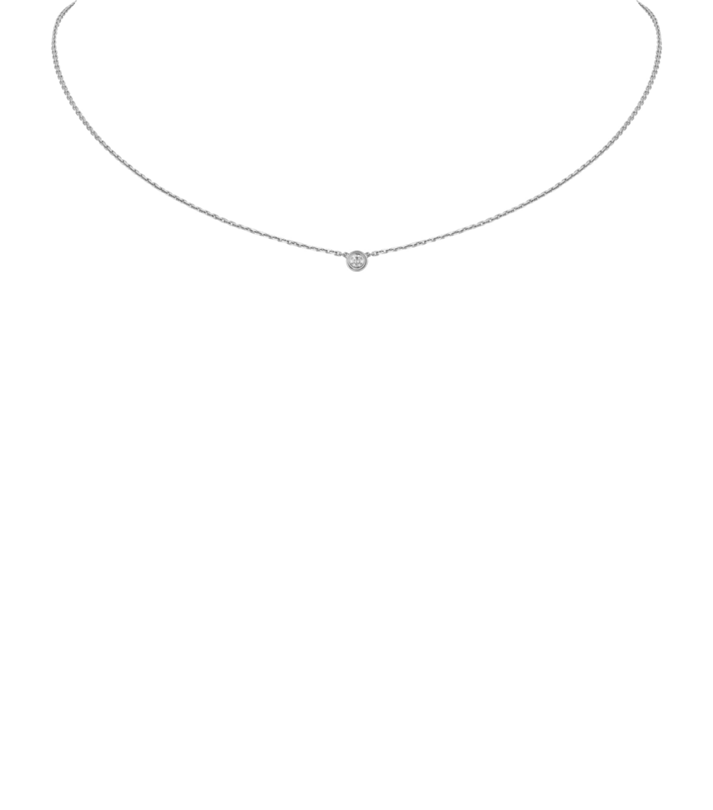 Extra-Small White Gold and Diamond Cartier d'Amour Necklace WHITE GOLD Image 3