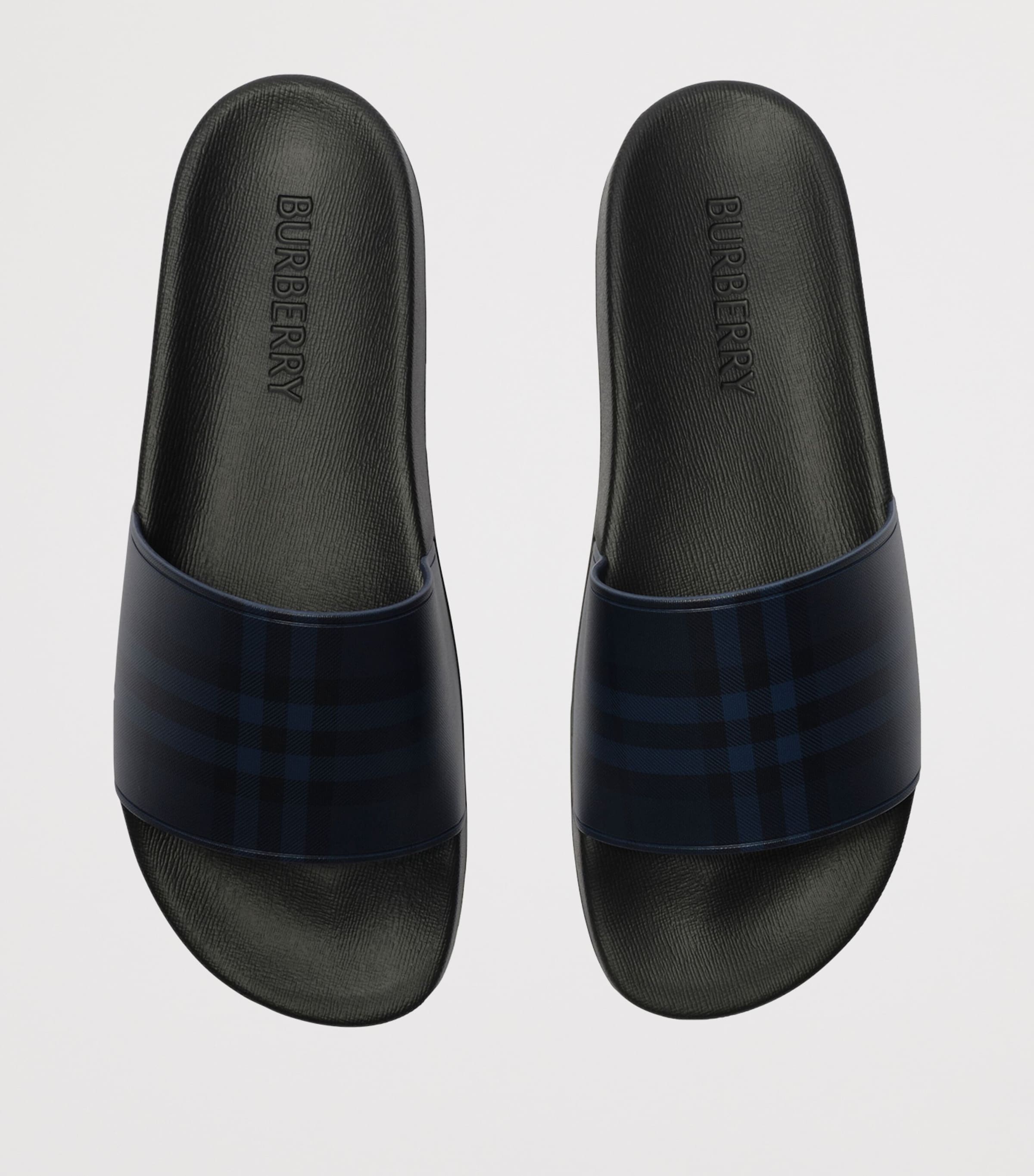 Burberry Check Slides Navy Ip Check Image 4