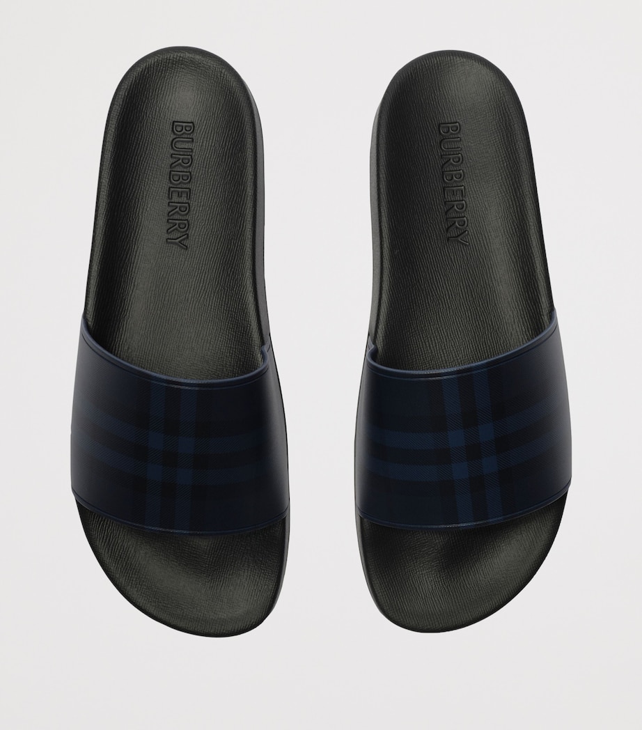 Burberry Check Slides Navy Ip Check Image 4