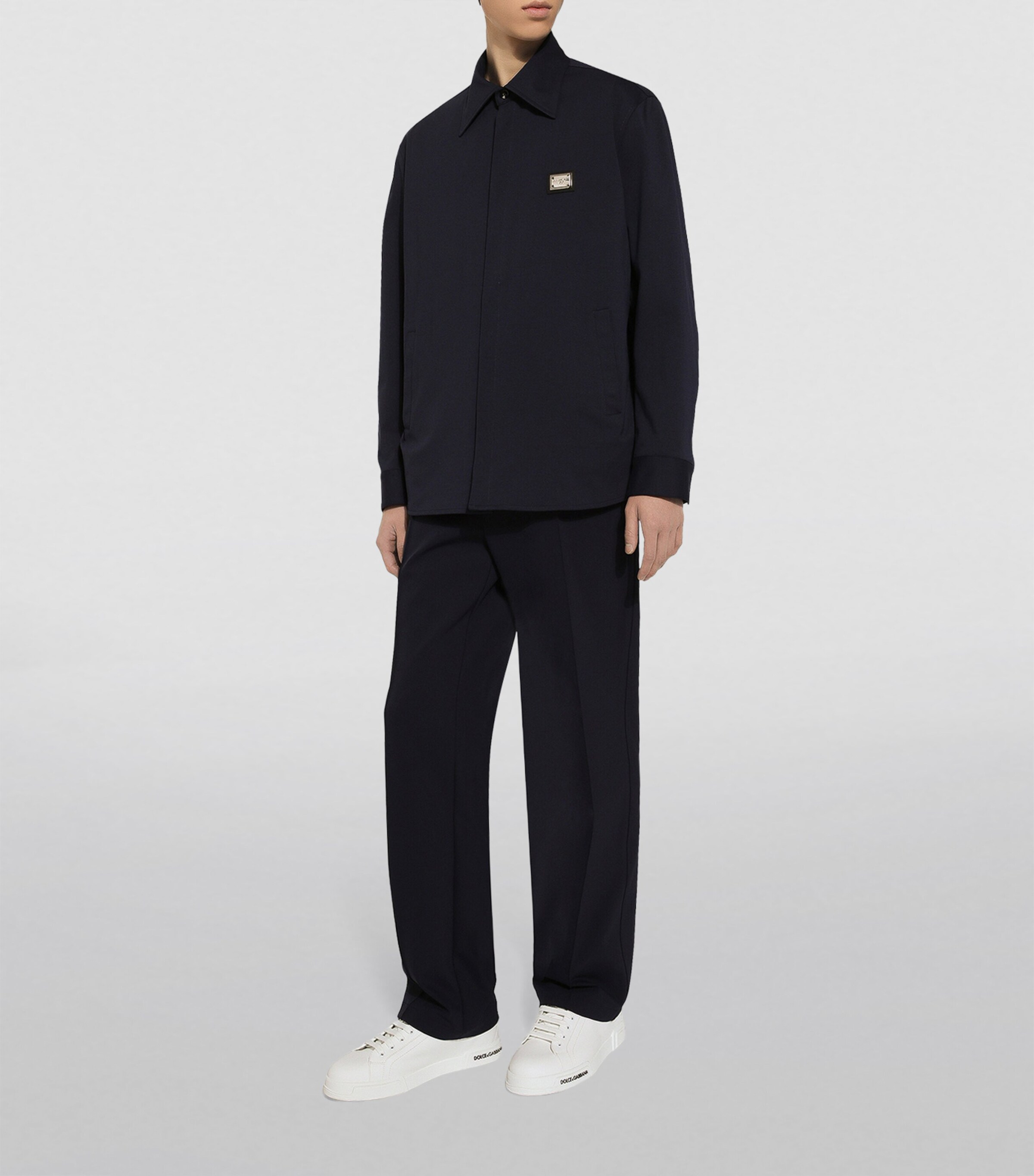 Logo Plaque Overshirt B0665-VERY DARK BLUE Image 4