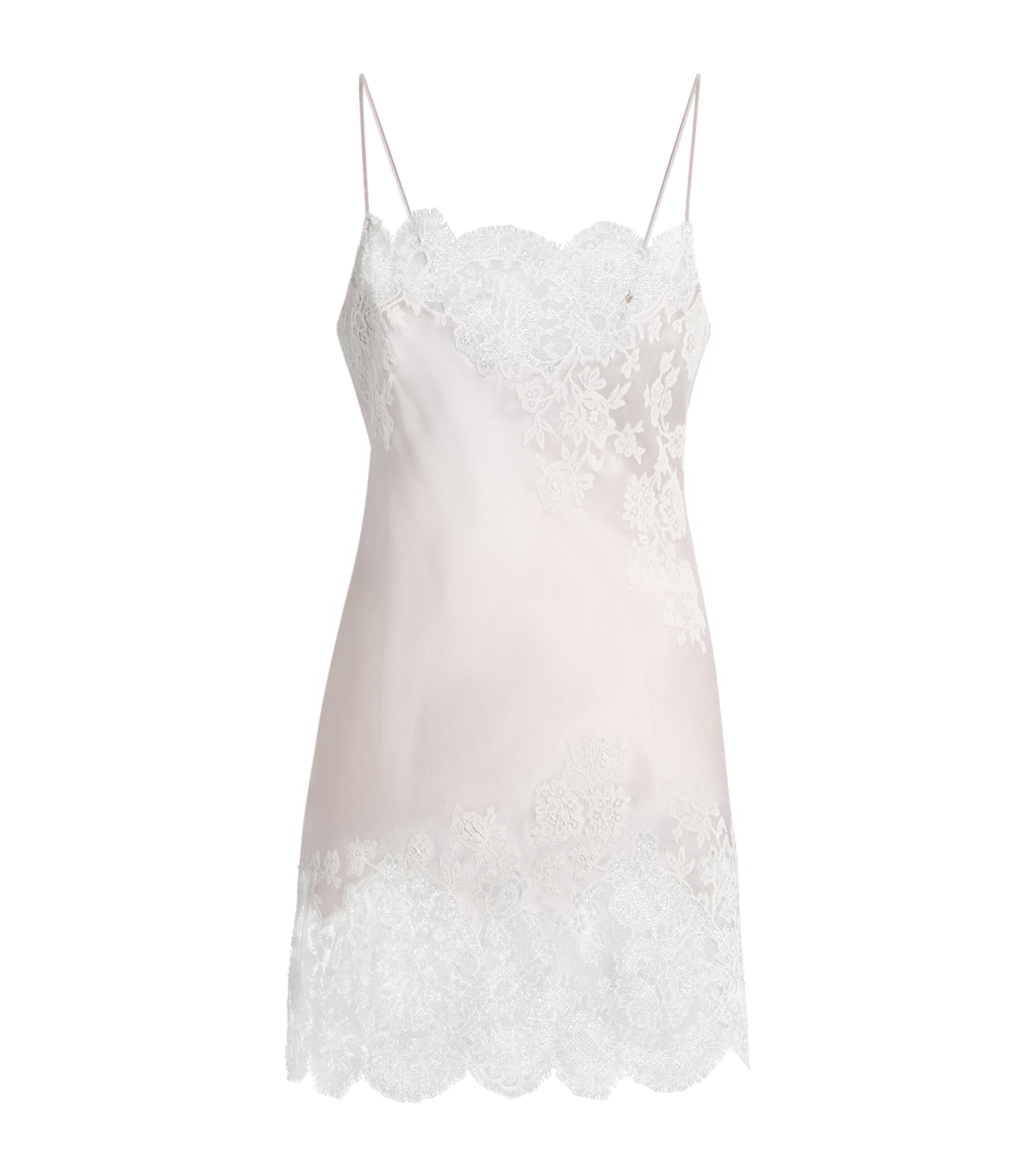 Carine Gilson Womens Silk Babydoll Julia Slip Dress Silverpink/naturel Image 1