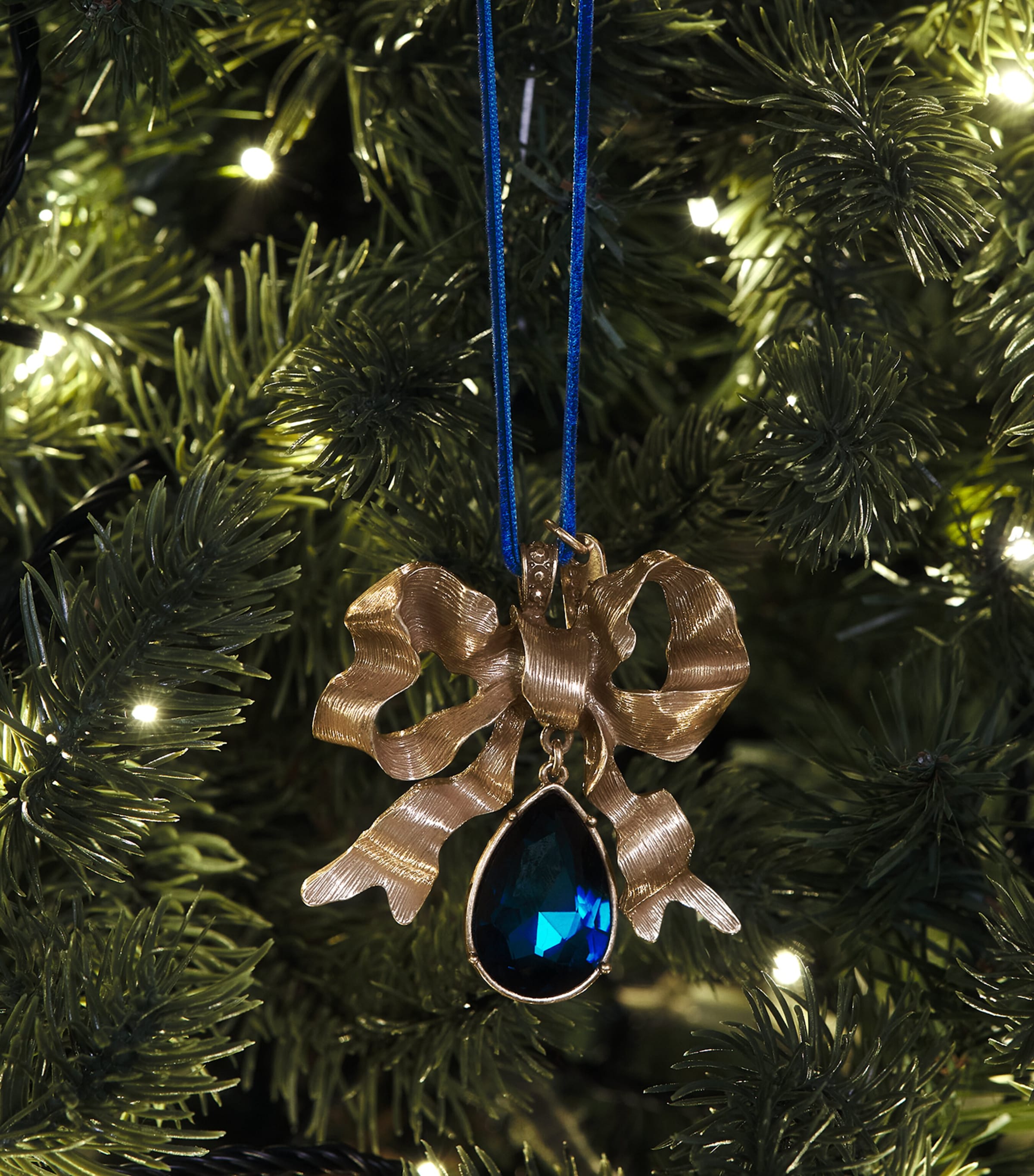 Joanna Buchanan Crystal-Embellished Bow Tree Decoration Blue Image 3