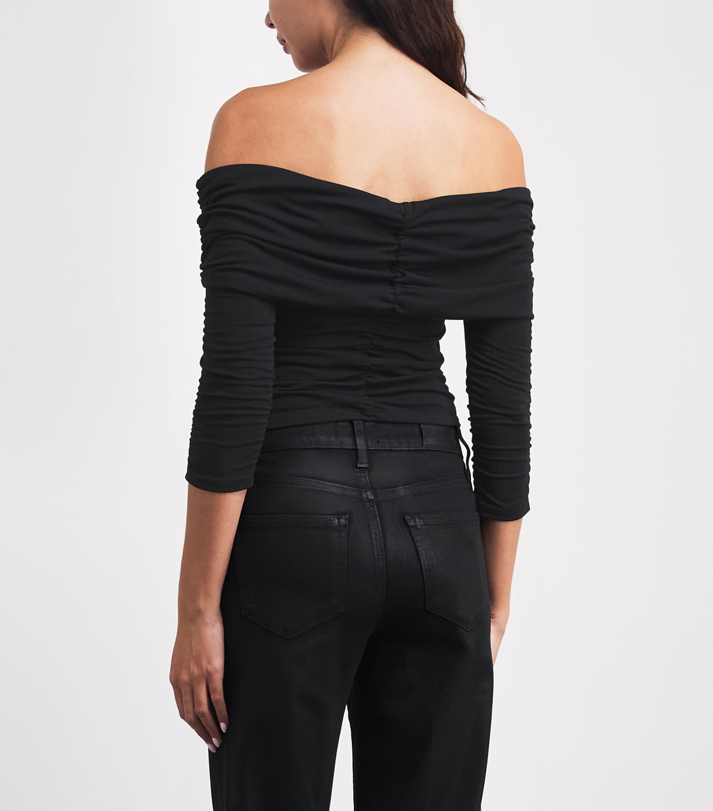 PAIGE Womens Off-The-Shoulder Naya Top Black Image 5