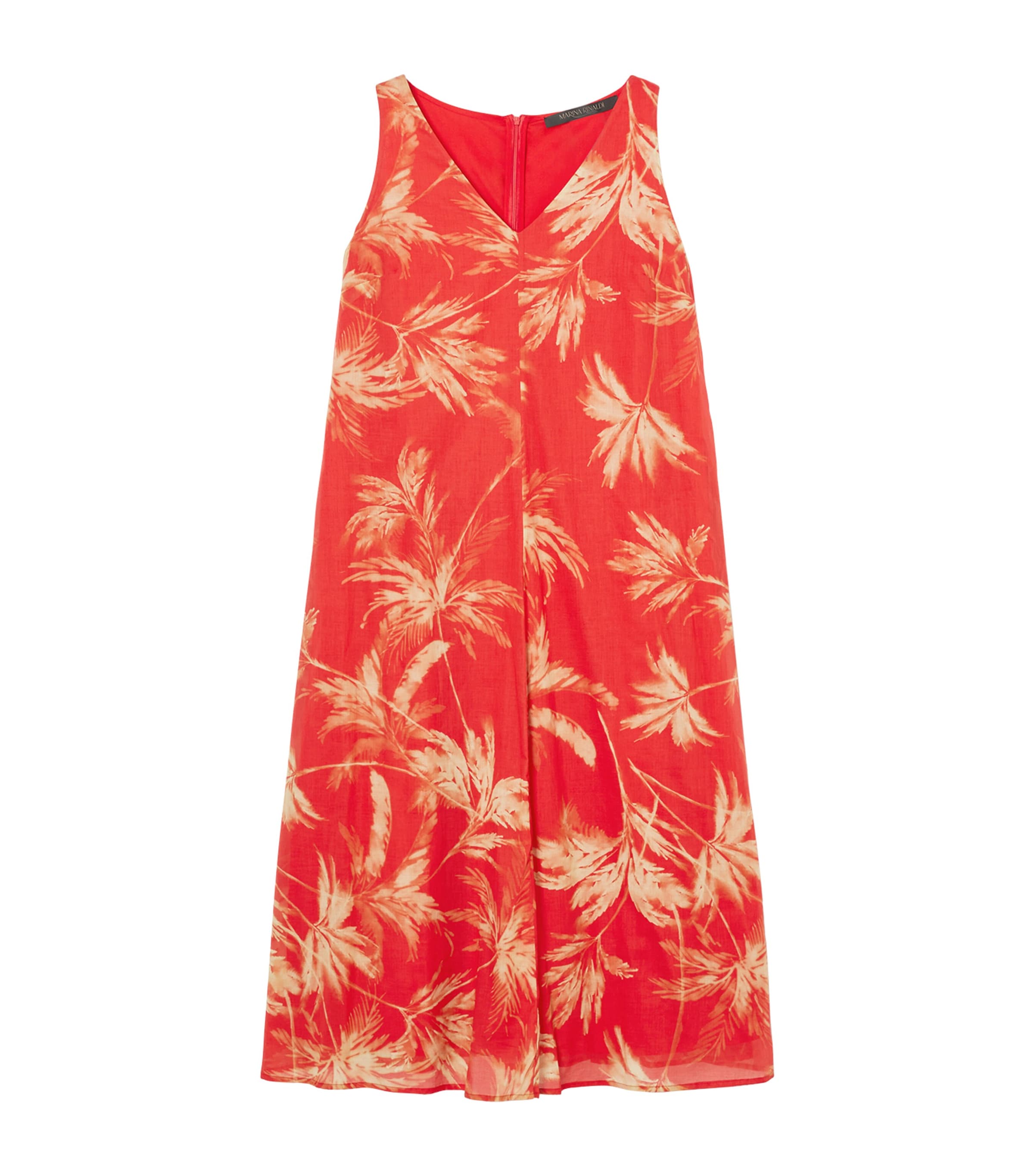 Shop Marina Rinaldi Cotton Printed Midi Dress In Red