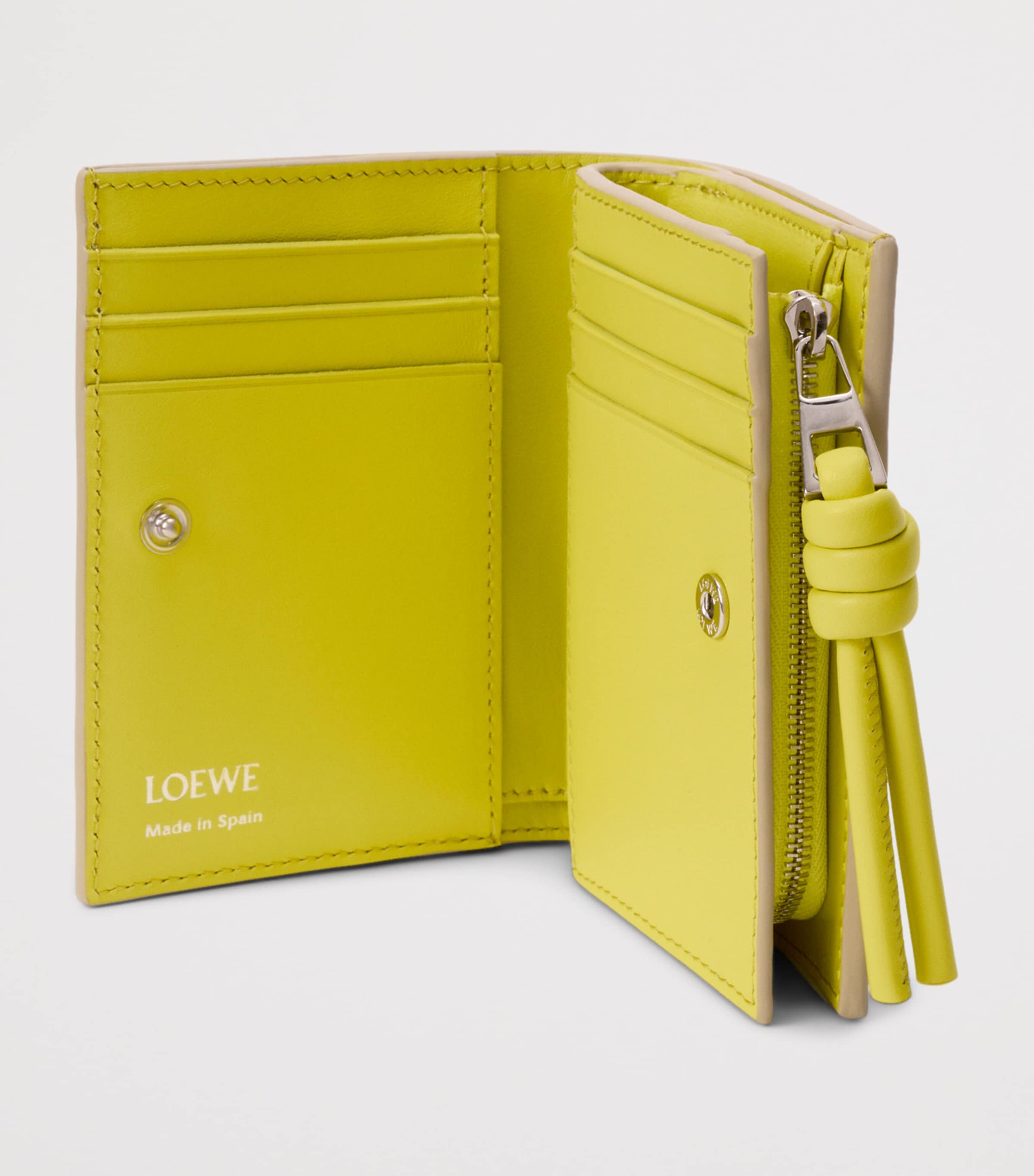 LOEWE Leather Knot Wallet Beige/lemon Image 3