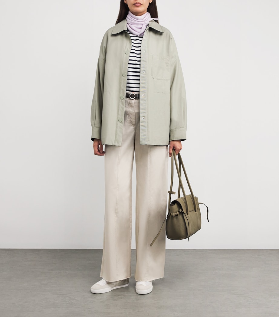 Reversible Oversized Shirt Jacket GREEN Image 2