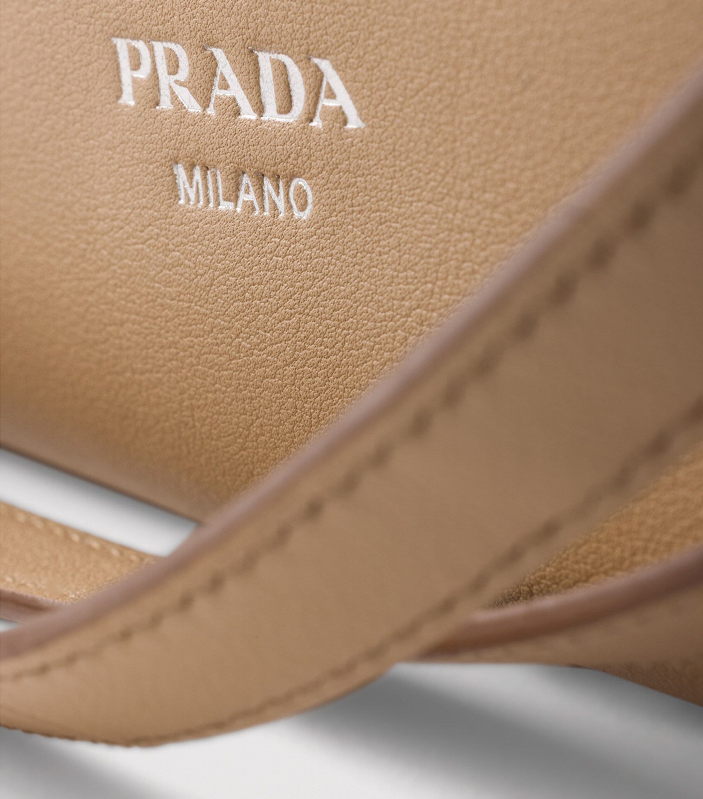 Prada Large Leather Fold Shoulder Bag Neutral Image 6