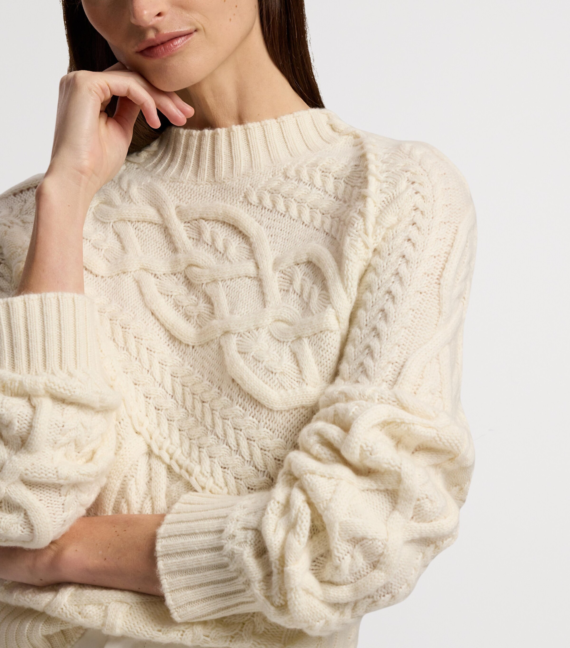 Cashmere Cable-Knit Sweater NATURAL-101 Image 10