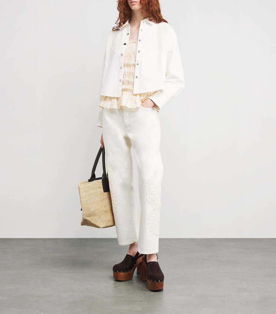 The Crochet Vertical Crop Jeans AU NATURAL CLEAN Image 2