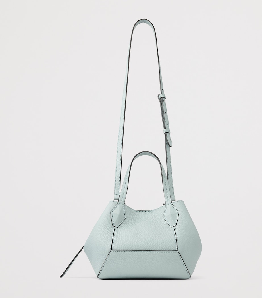 Small Diamond Leather Tote Bag LIGHT VERDE/ANTIQUE Image 4