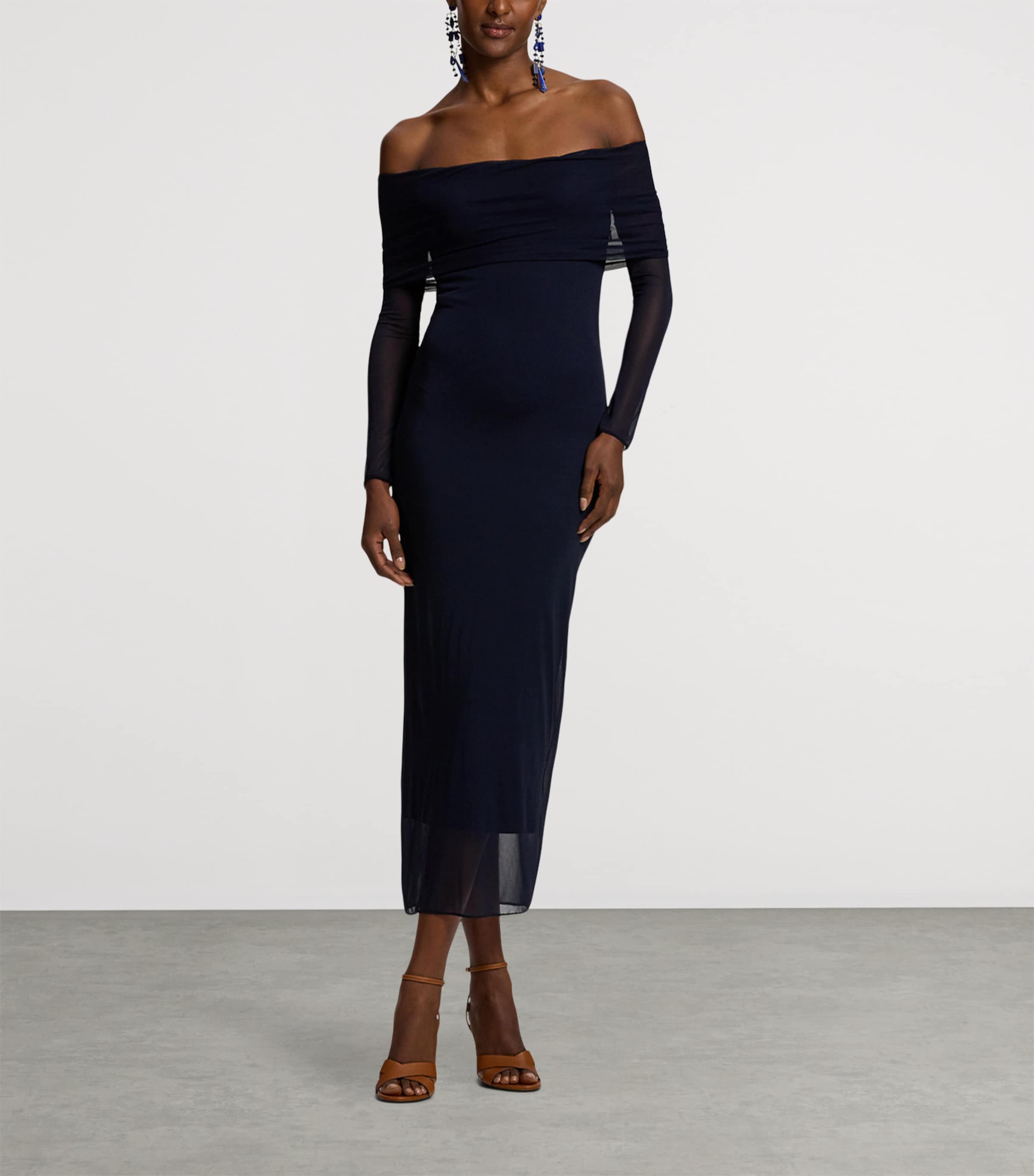 Jersey Audria Midi Dress NAVY-410 Image 6