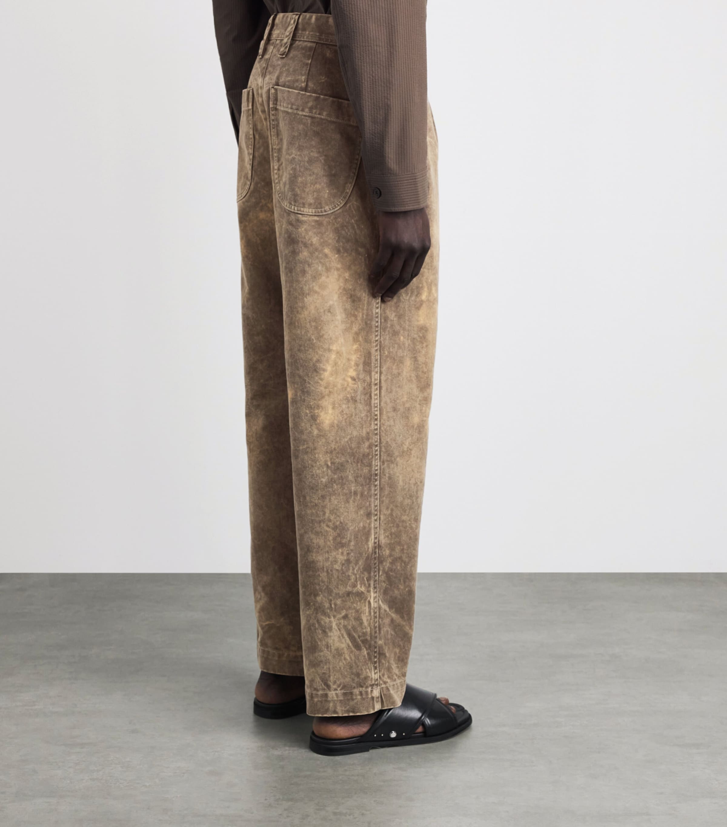 IM MEN Mens Elements Straight Trousers Dark Beige Image 5