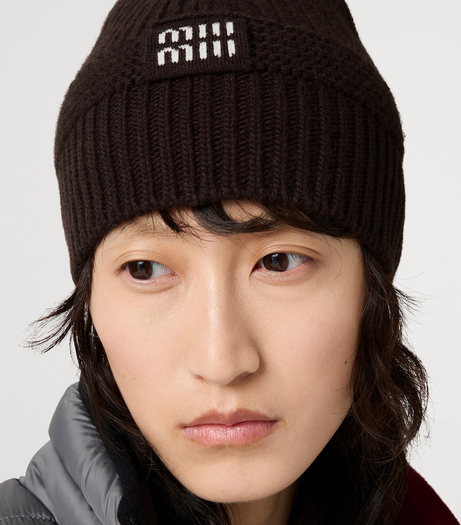 Wool-Cashmere-Blend Logo Beanie F0003 Image 2