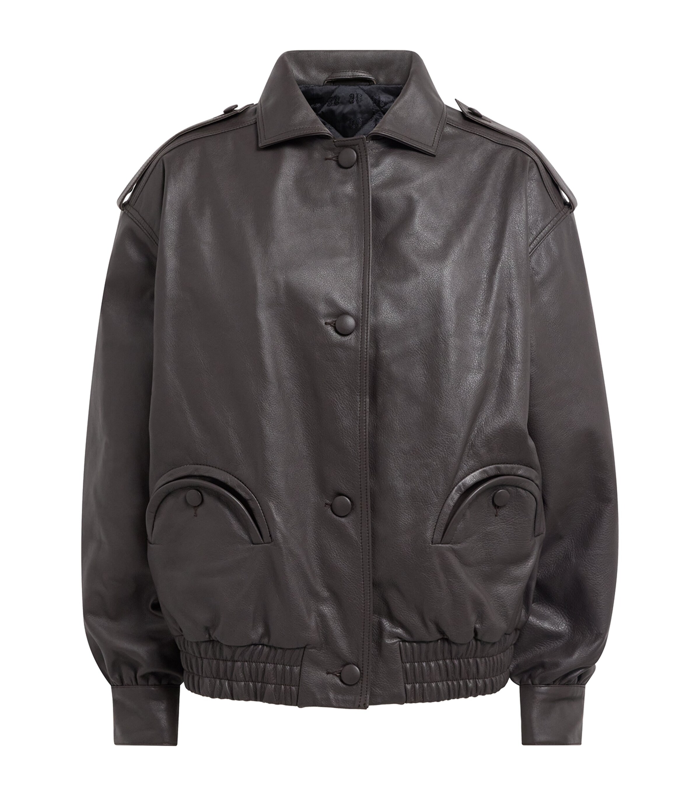 Blazé Milano Womens Leather Charlie Bomber Jacket Ebano Image 1