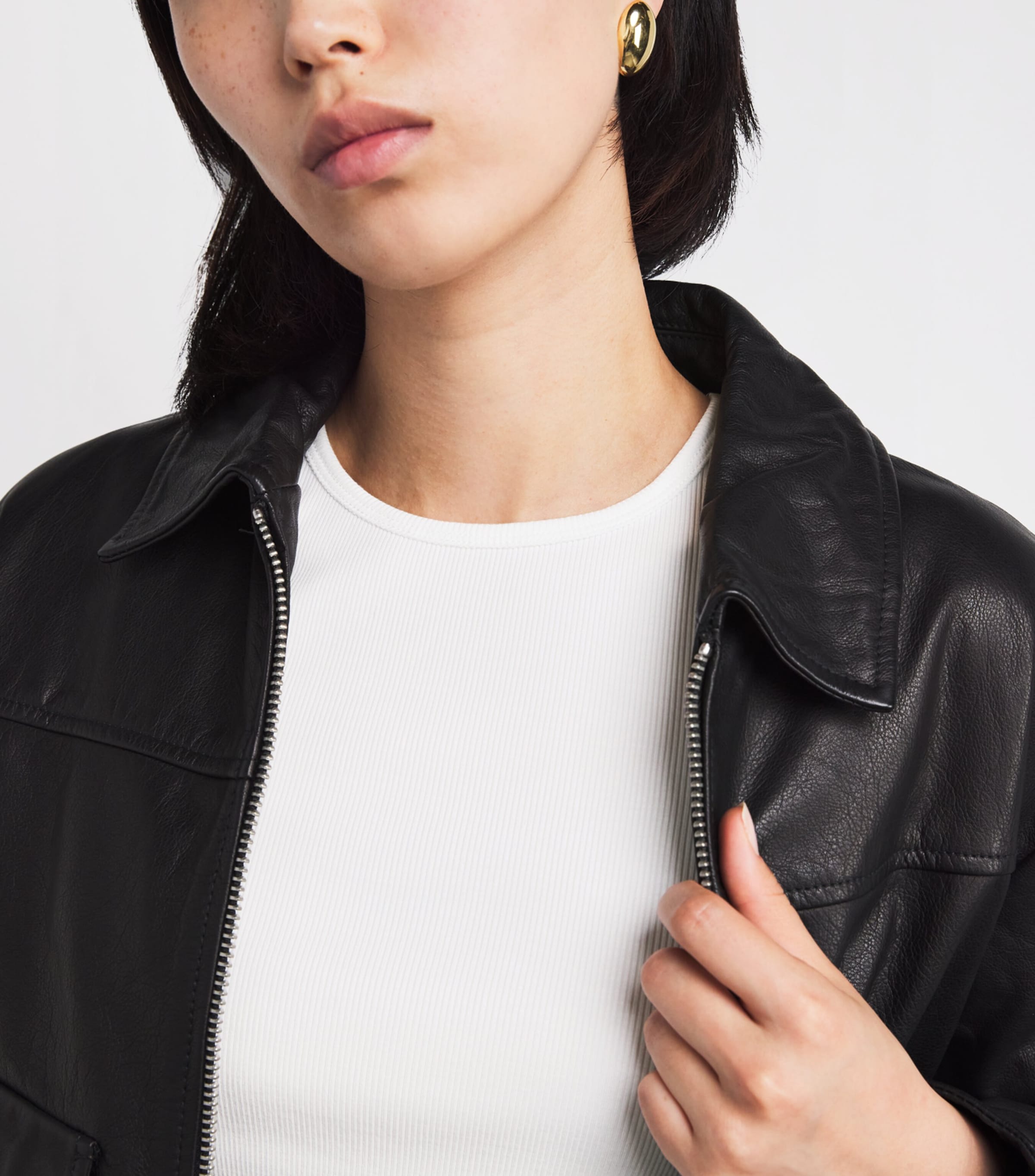 Ribbed Elbow-Sleeve T-Shirt 137OWT OPTIC WHITE Image 6