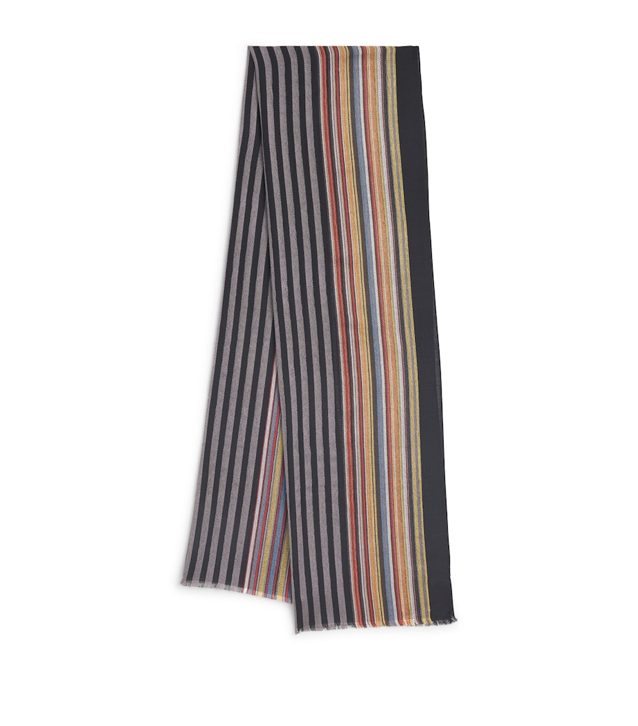 Signature Stripe Scarf 79_BLACK Image 1