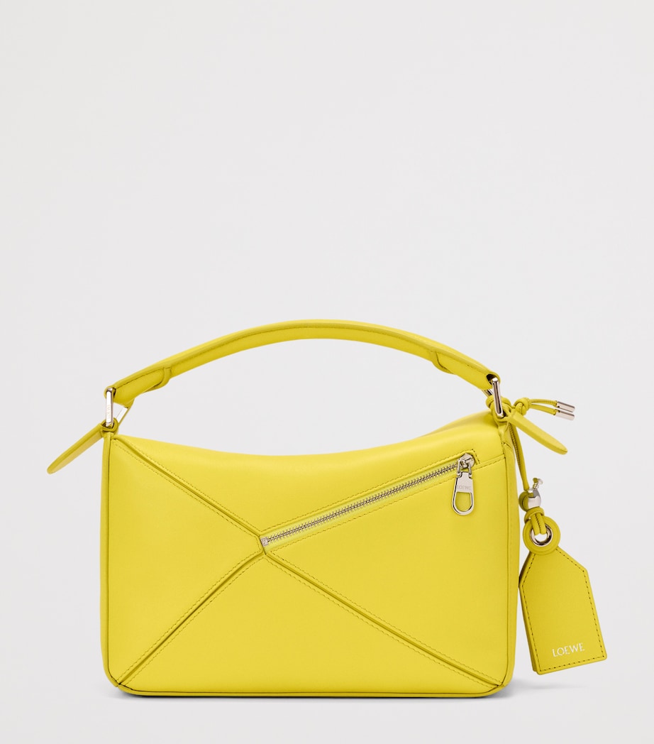 LOEWE Small Leather Featherlight Puzzle Top-Handle Bag Lemon Image 5