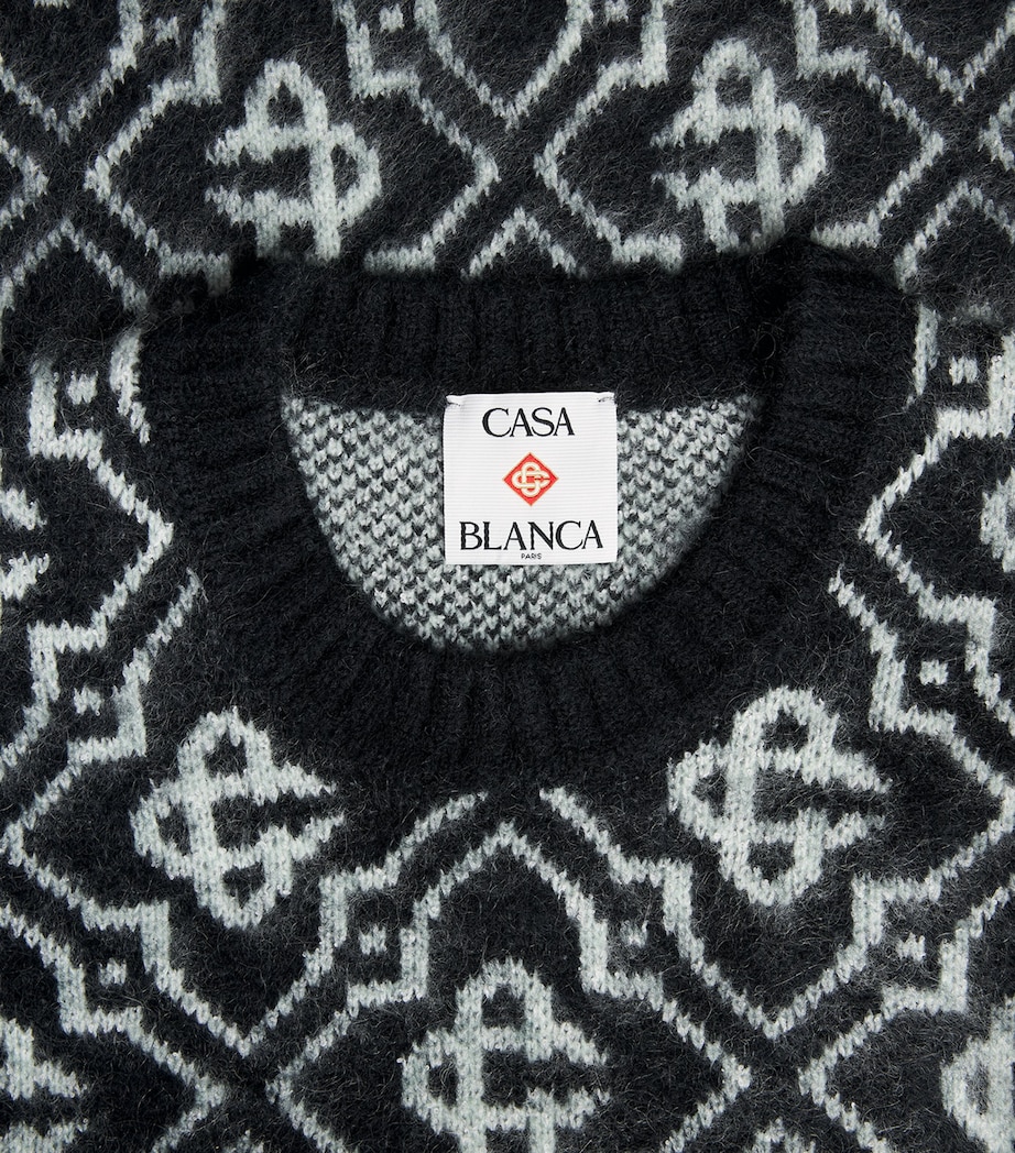 Casablanca Mens Mohair-Blend Monogram Sweater Monogram Image 5