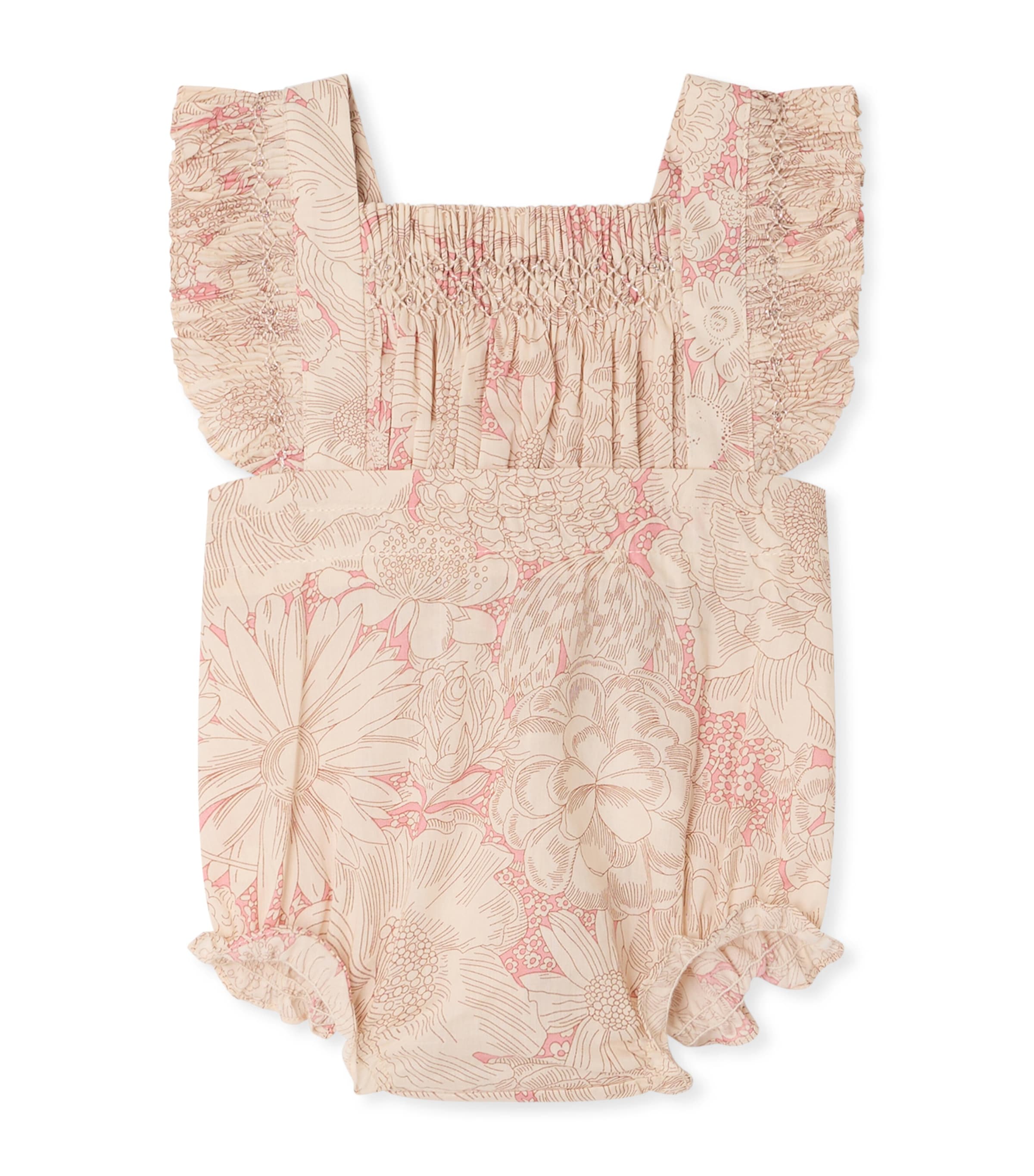 Bonpoint Cotton Floral Bodysuit (1-18 Months) Fl Rose Moyen Image 1