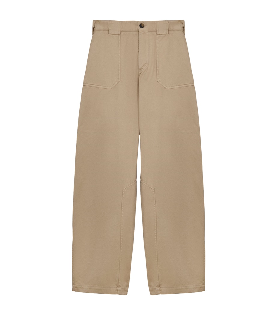 LOEWE Mens x Paula's Ibiza Cotton Straight Trousers Sand Image 1