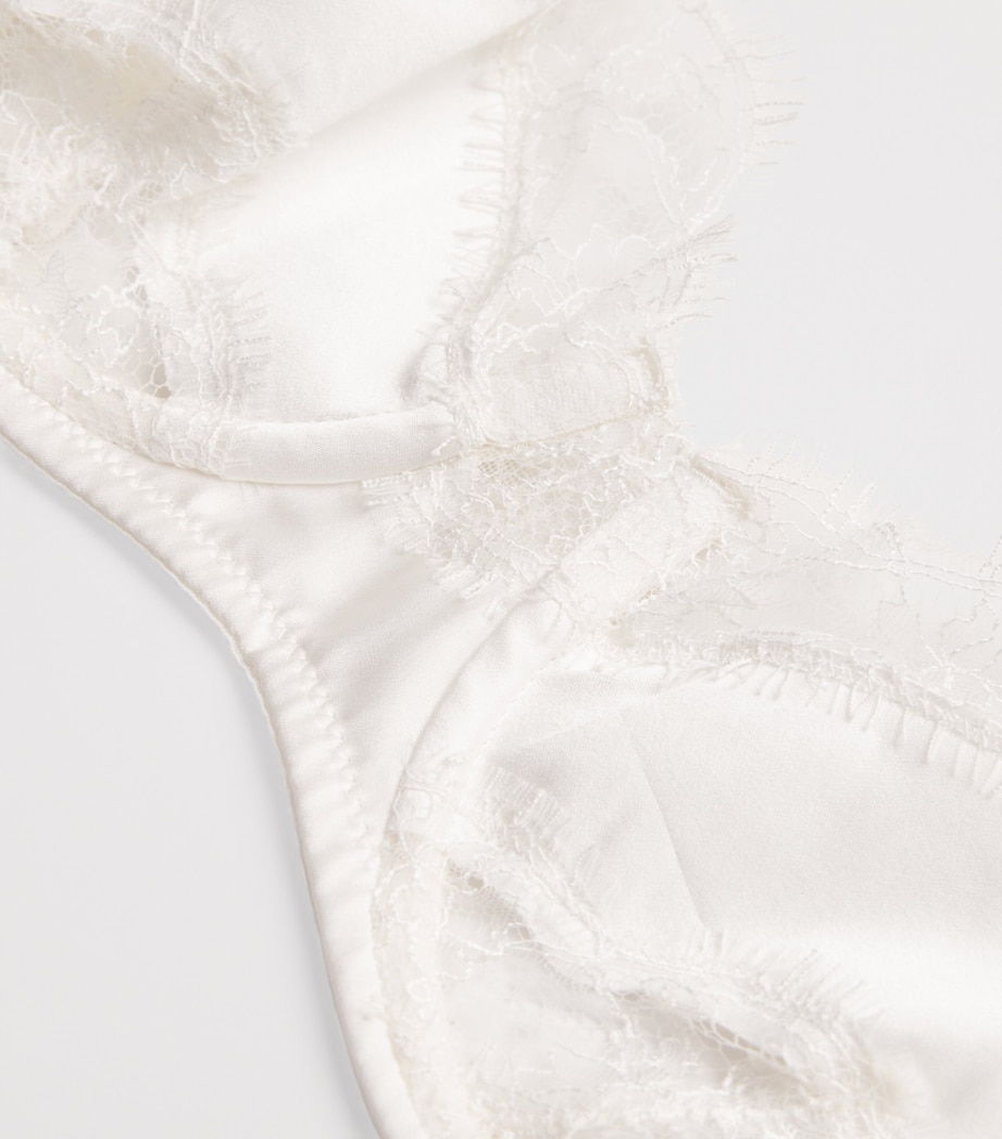 Kiki de Montparnasse Womens Lace-Insert Bra Ivory Image 4