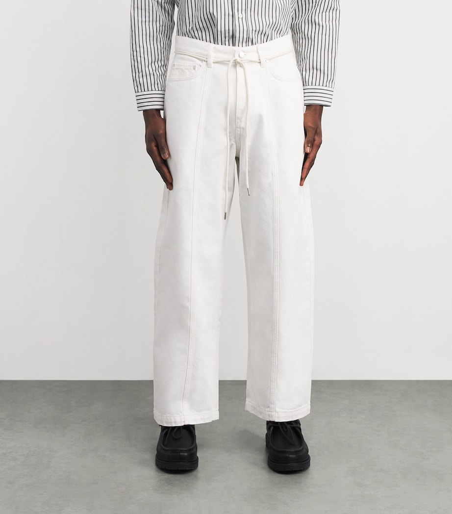 Wide-Leg Felled Jeans ECRU Image 3