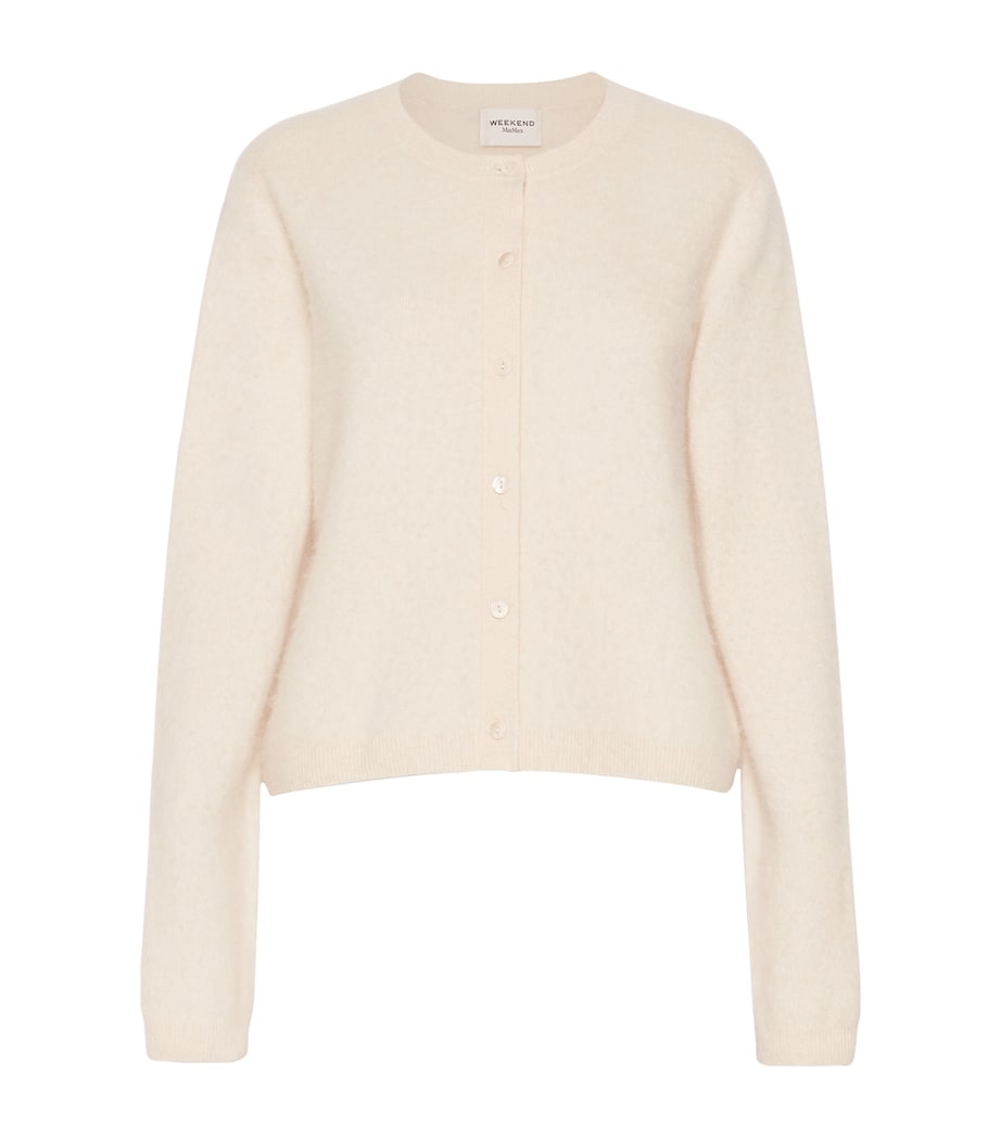 Weekend Max Mara Womens Wool-Cashmere Cardigan Ice Image 1