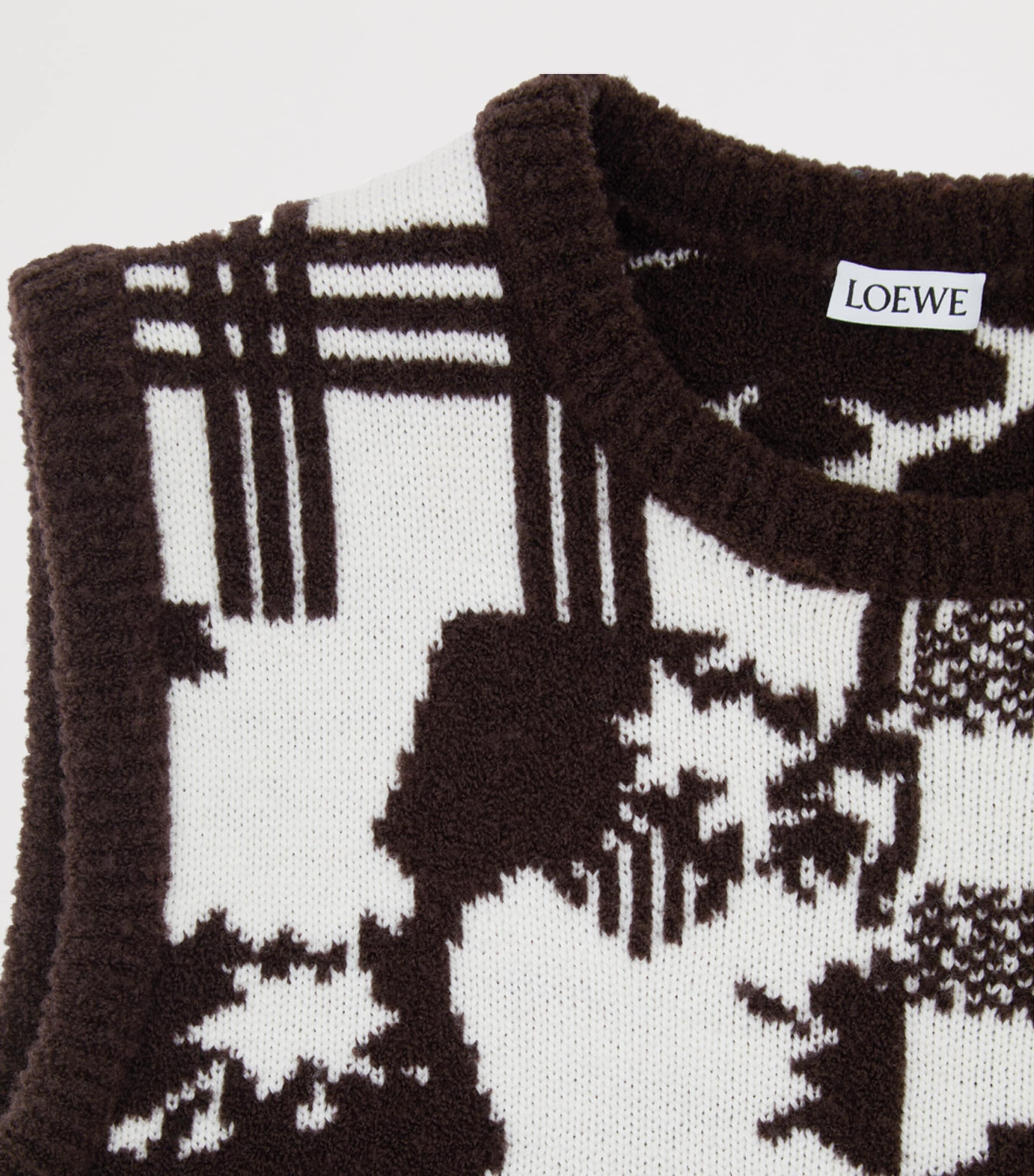 LOEWE Womens x Cosima Von Bonin Wool-Blend Jacquard Sweater Vest Ecru/brown Image 6