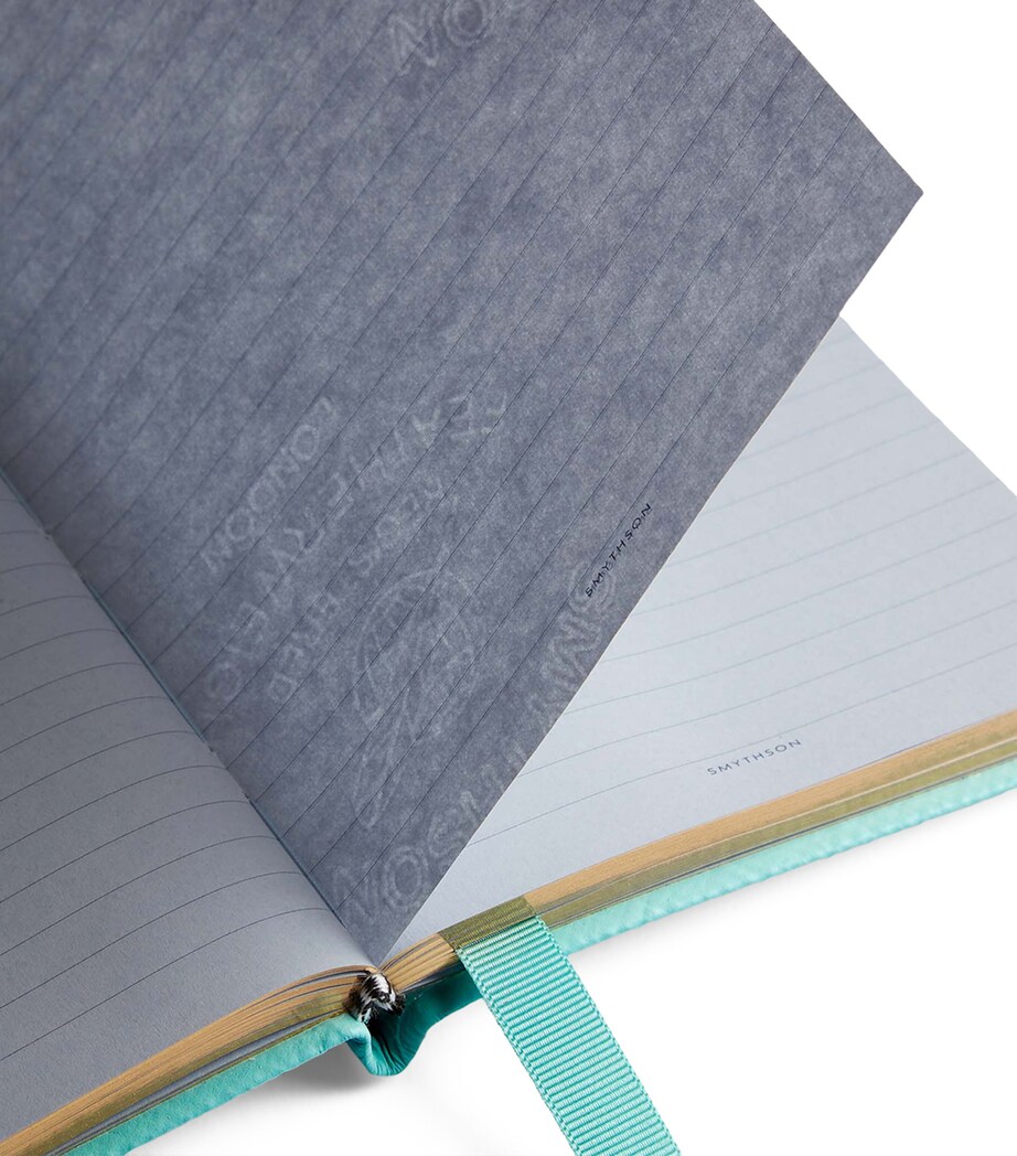 Smythson Leather Chelsea Notebook Bright Aqua Image 3