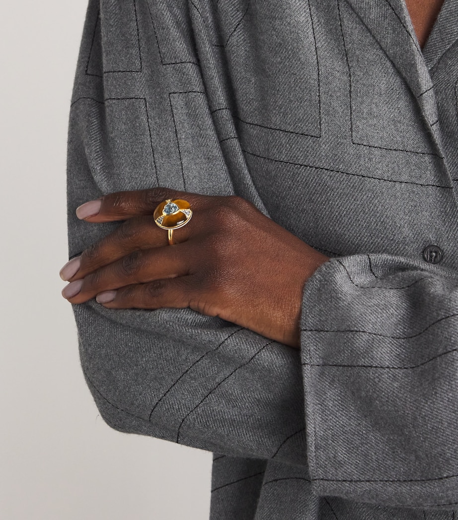 Yellow Gold and Mixed Stone Balance Ring YELLOW GOLD Image 2