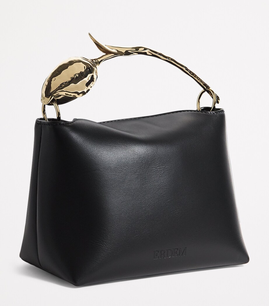 Erdem Mini Leather Bloom Top-Handle Bag Black Image 3