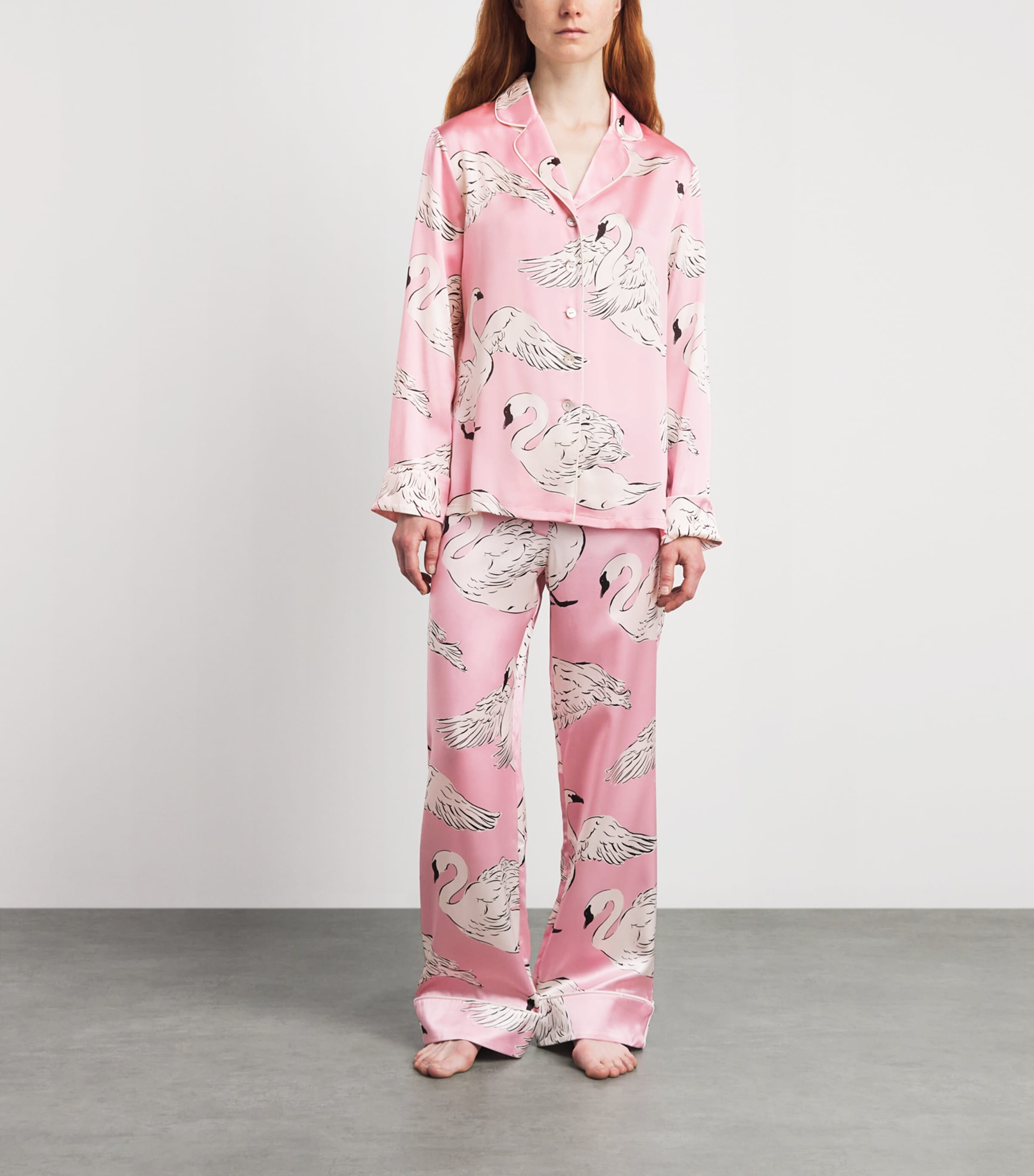 Olivia Von Halle Womens Lila Selene Printed Silk Pyjama Set Xs In Purple