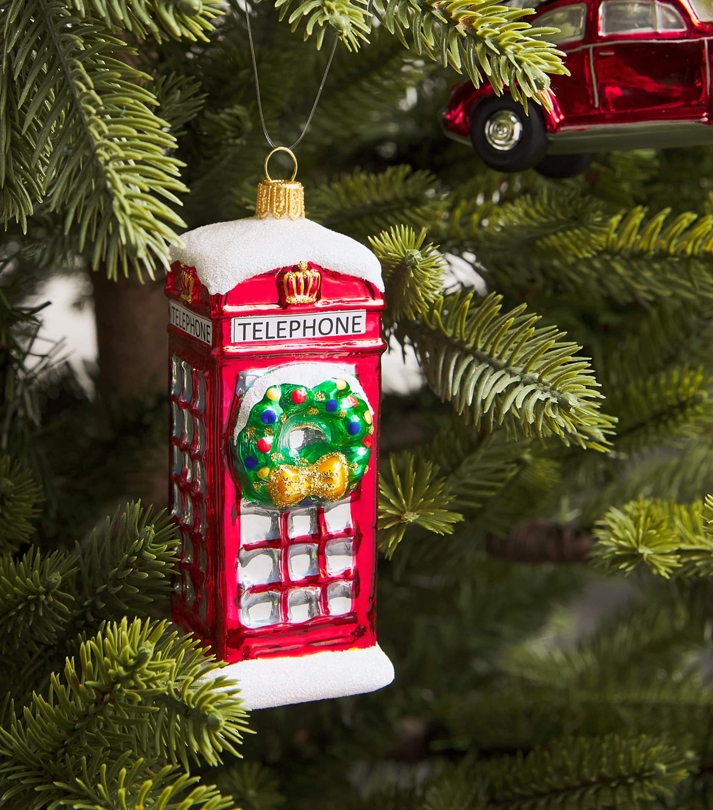 Telephone Booth Tree Decoration RED Image 3
