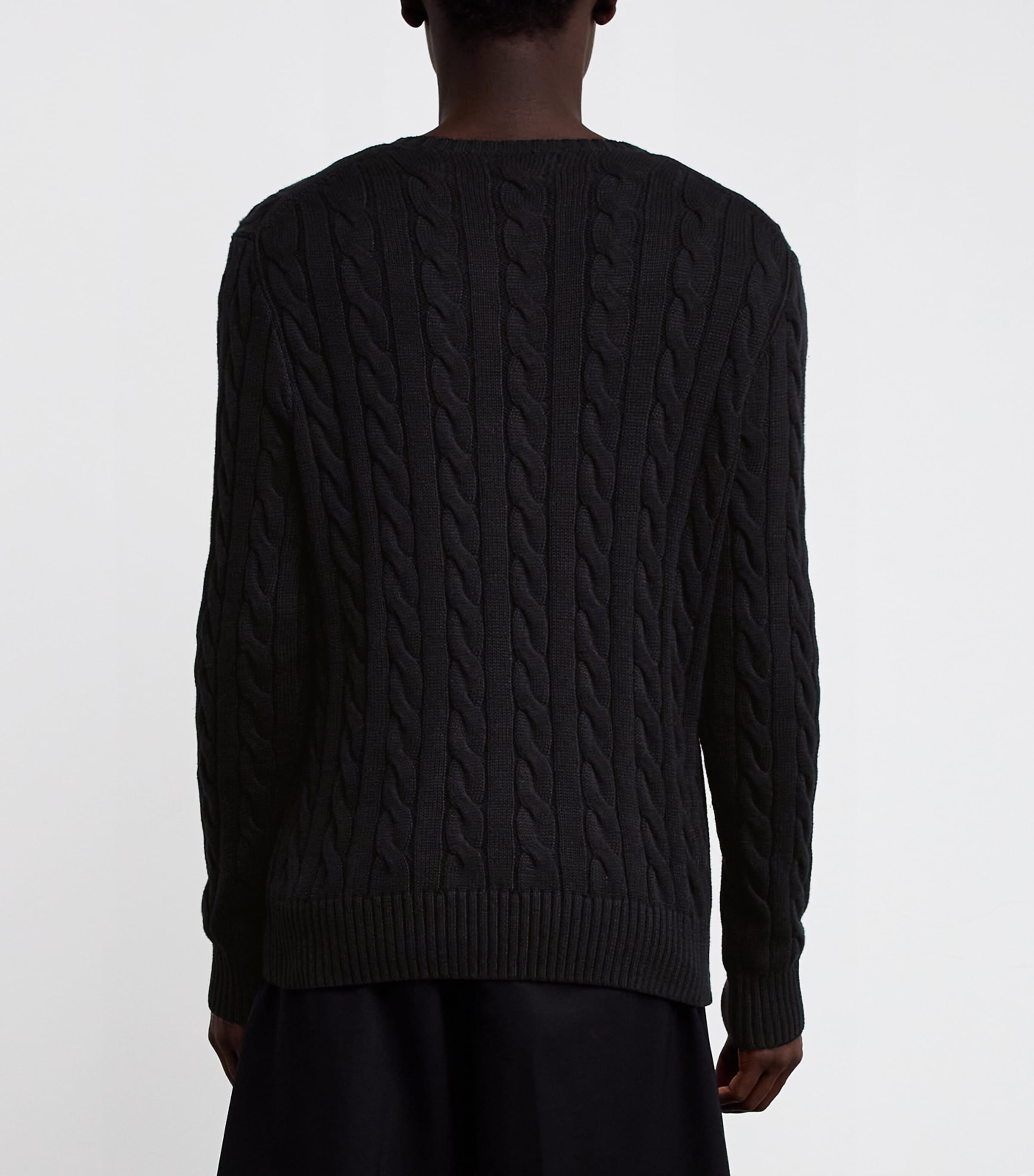 Polo Ralph Lauren Mens Cotton Cable-Knit Sweater Black Image 4