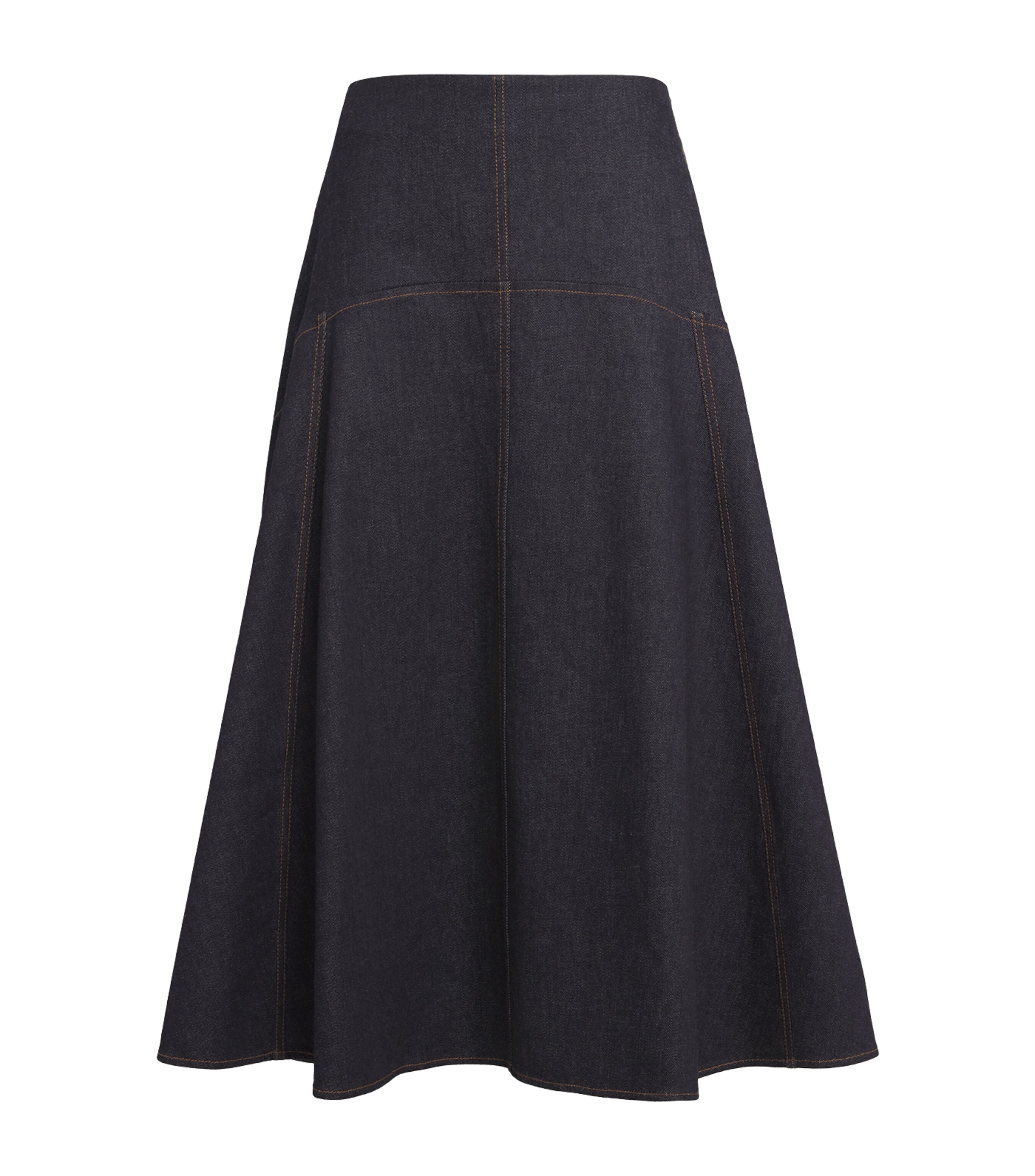 Jacquemus The Triangle De Nimes Flared Denim Skirt In Black
