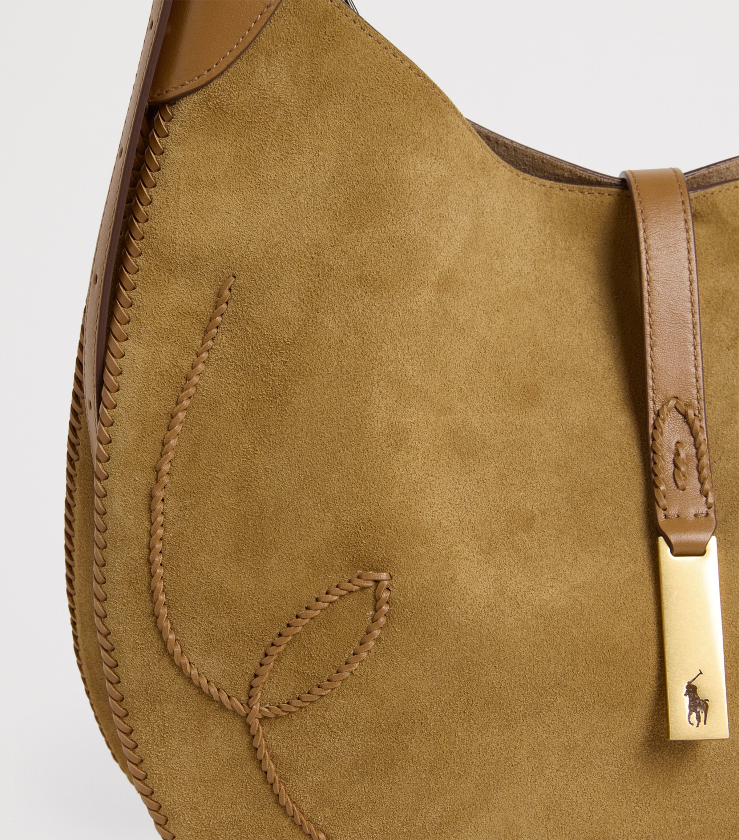 Medium Suede ID Shoulder Bag CARAMEL/TAN Image 6