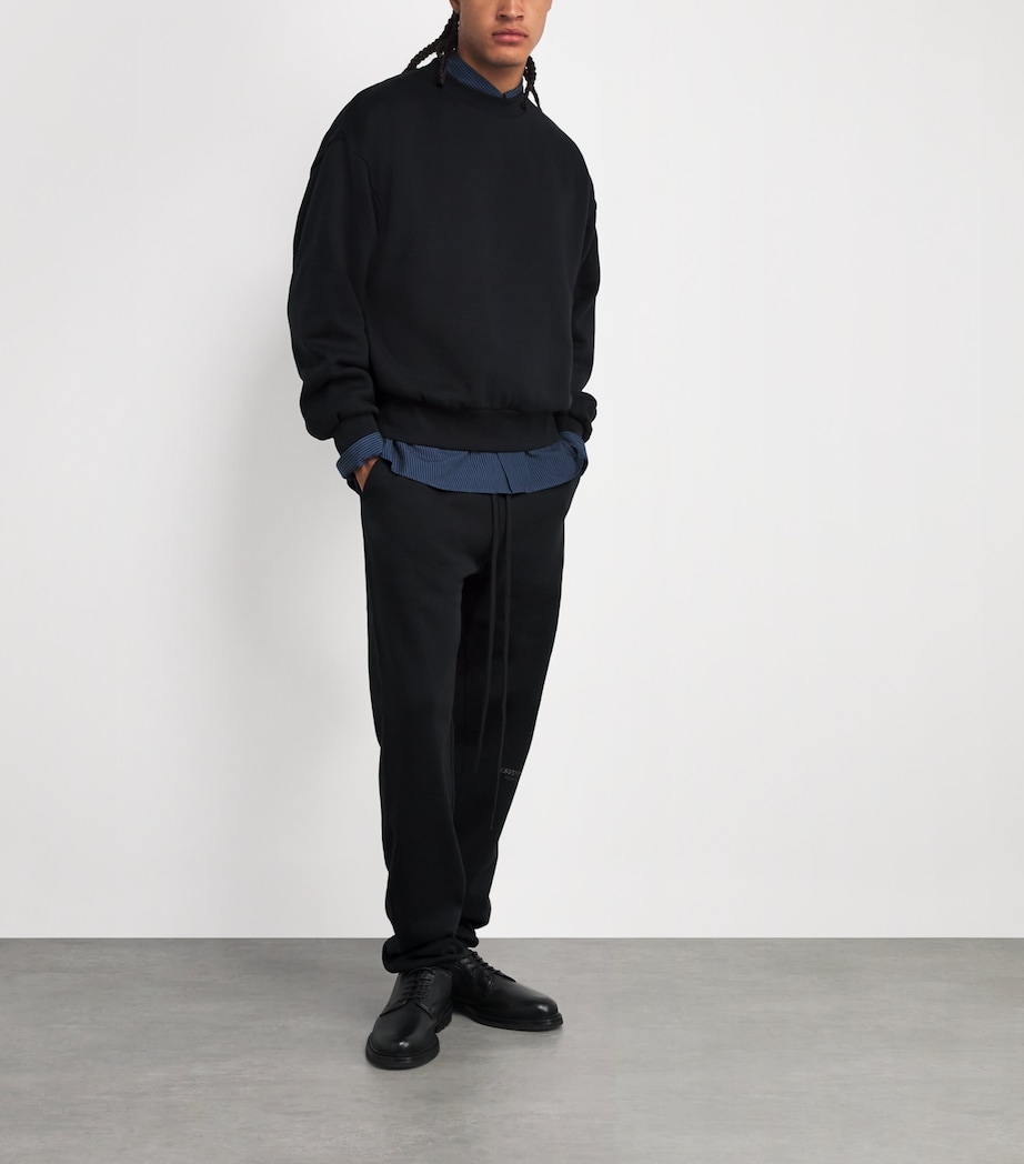 Cotton-Blend Back Logo Sweatshirt JET BLACK Image 2