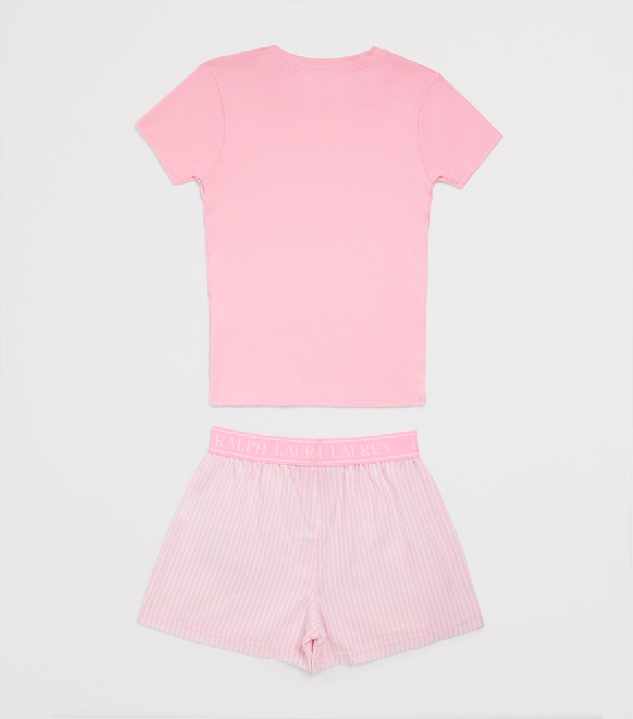 Polo Pony T-Shirt and Shorts Pyjama Set (7-12 Years) W2QWHITE/CARMEL PINK Image 2