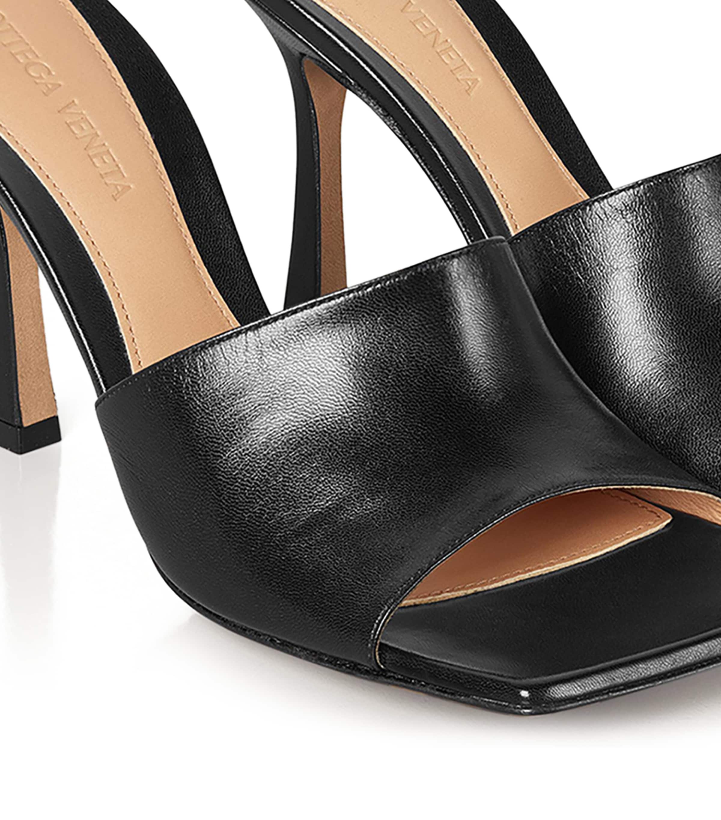 Leather Stretch Mules 90 NERO/NERO Image 5