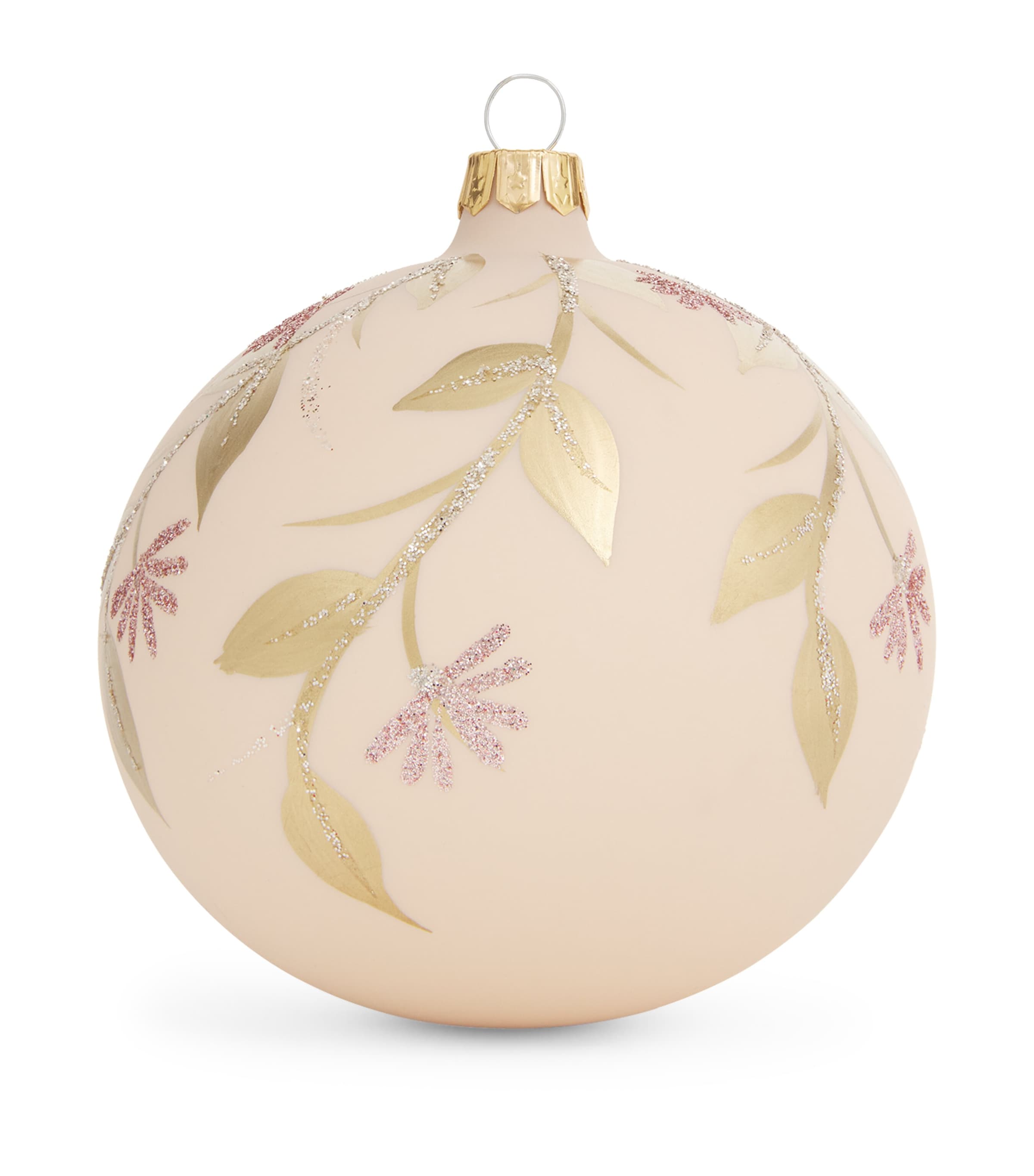 Harrods Leaves Print Bauble In Neutral