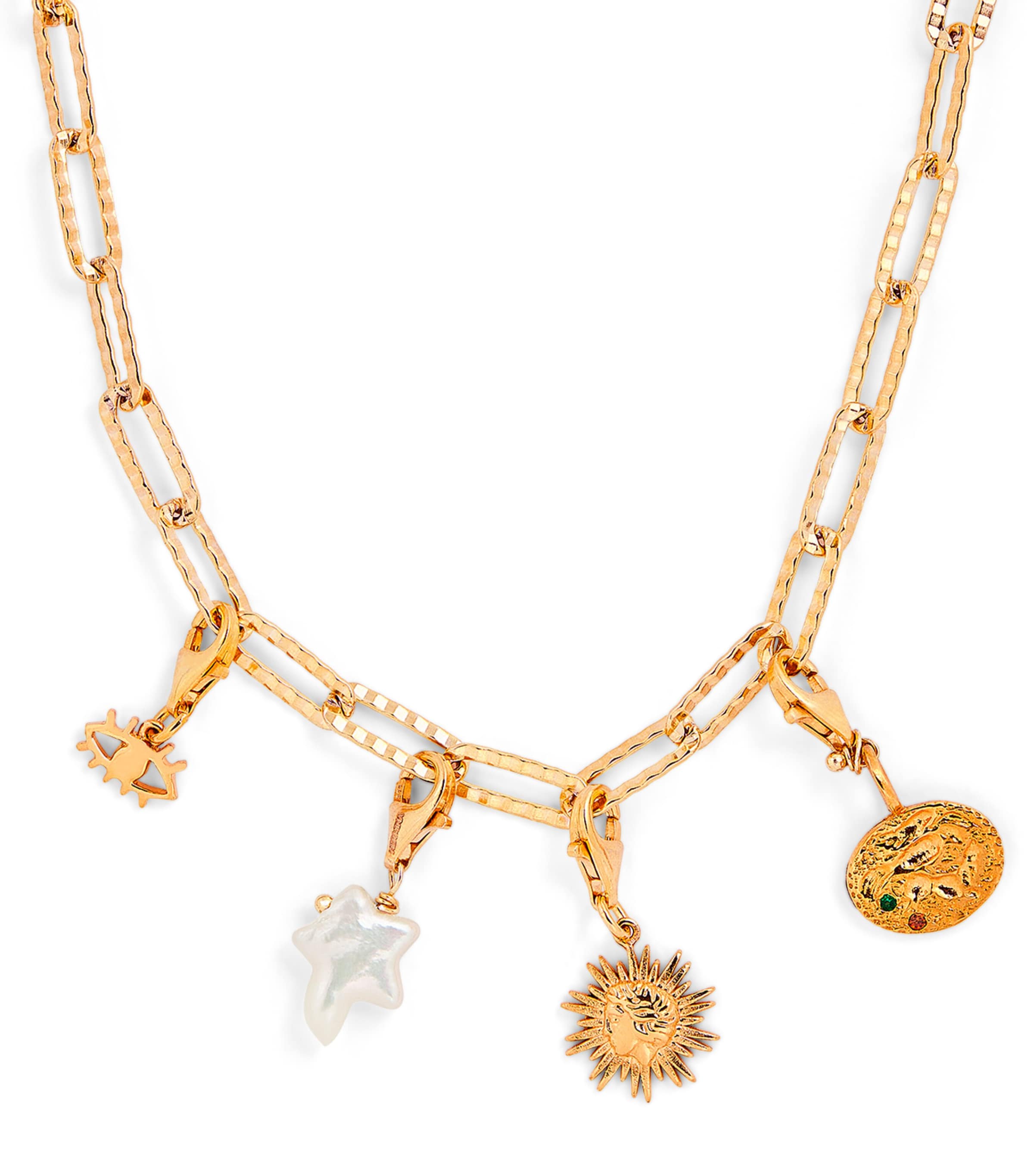 Hermina Athens Gold-plated Victor Charm Necklace In Gold