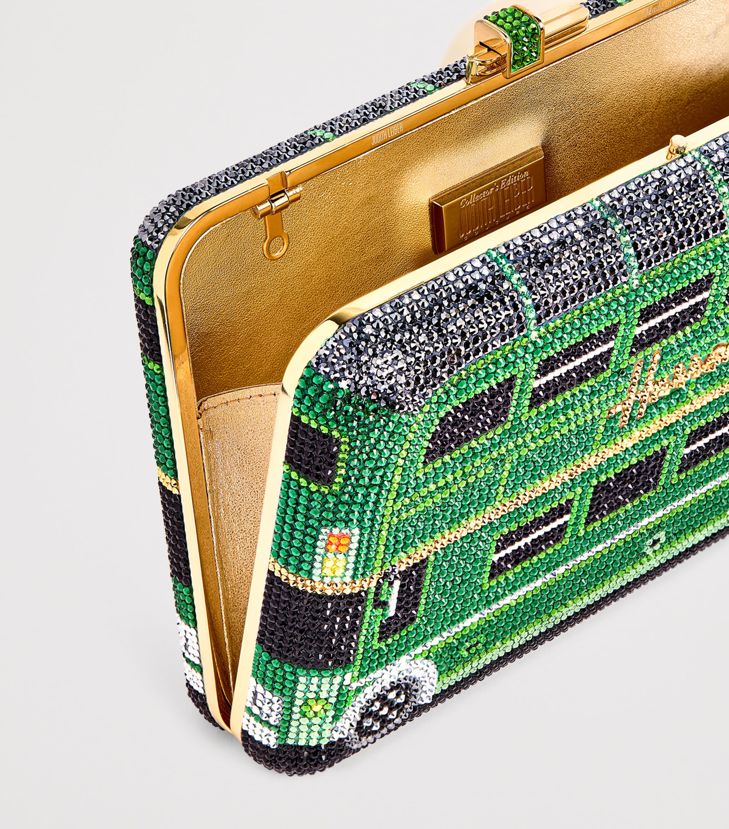 x Harrods EXCLUSIVE Slim Slide Clutch Bag CHAMPAGNE LEAF MULTI Image 4