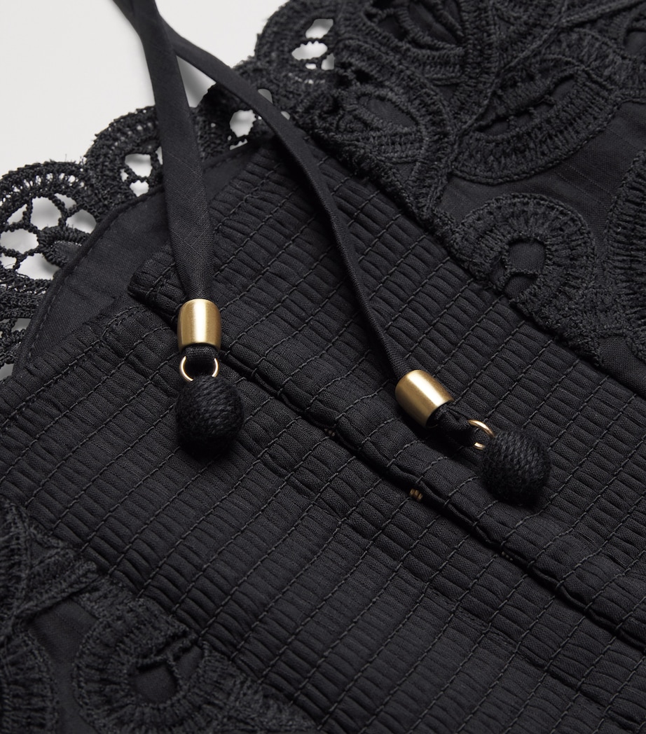 Cotton Rhiannon Embroidered Crop Top BLK/BLACK Image 5