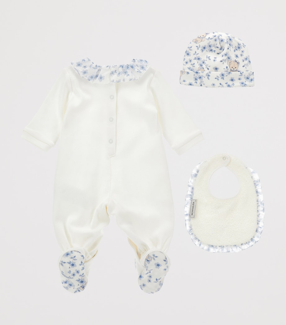 Organic Cotton Bear All-In-One, Hat and Bib Set (1-9 Months) PANNA+AVIO Image 2